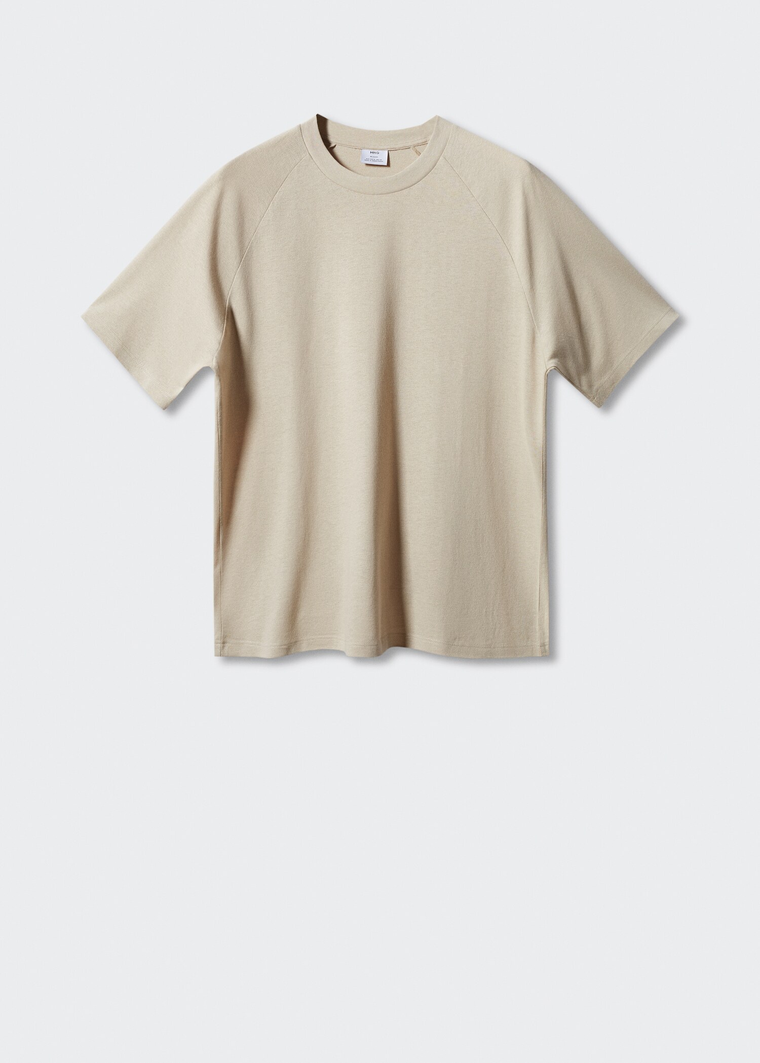 Textured cotton-linen t-shirt - Article without model