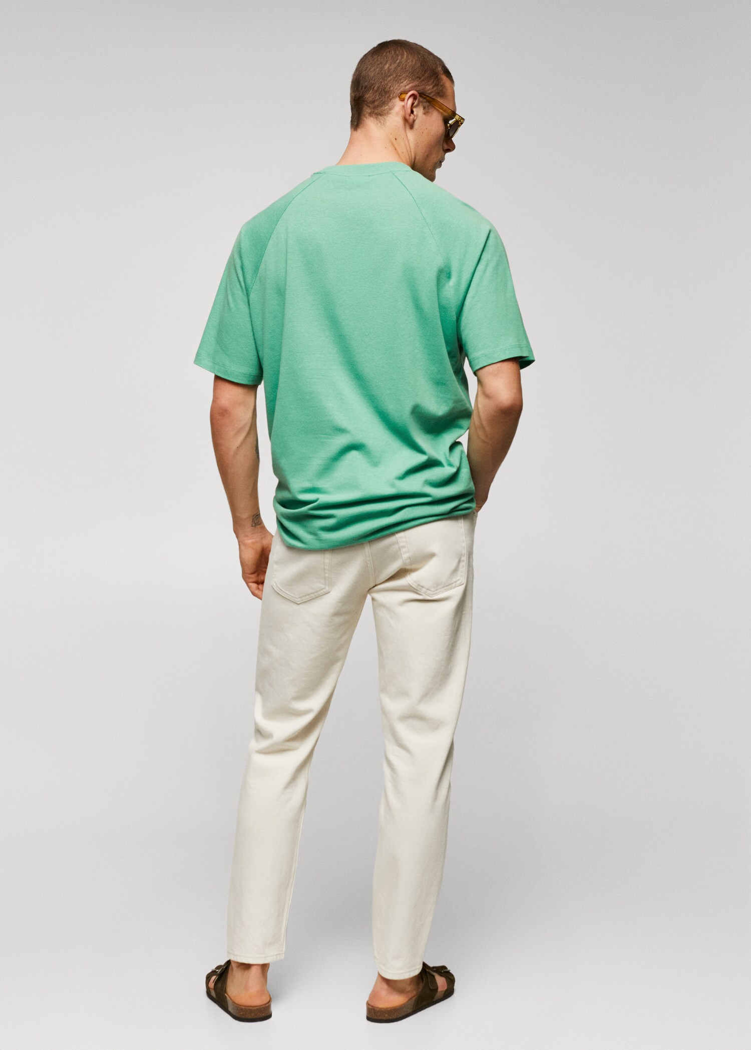 Textured cotton-linen t-shirt - Reverse of the article