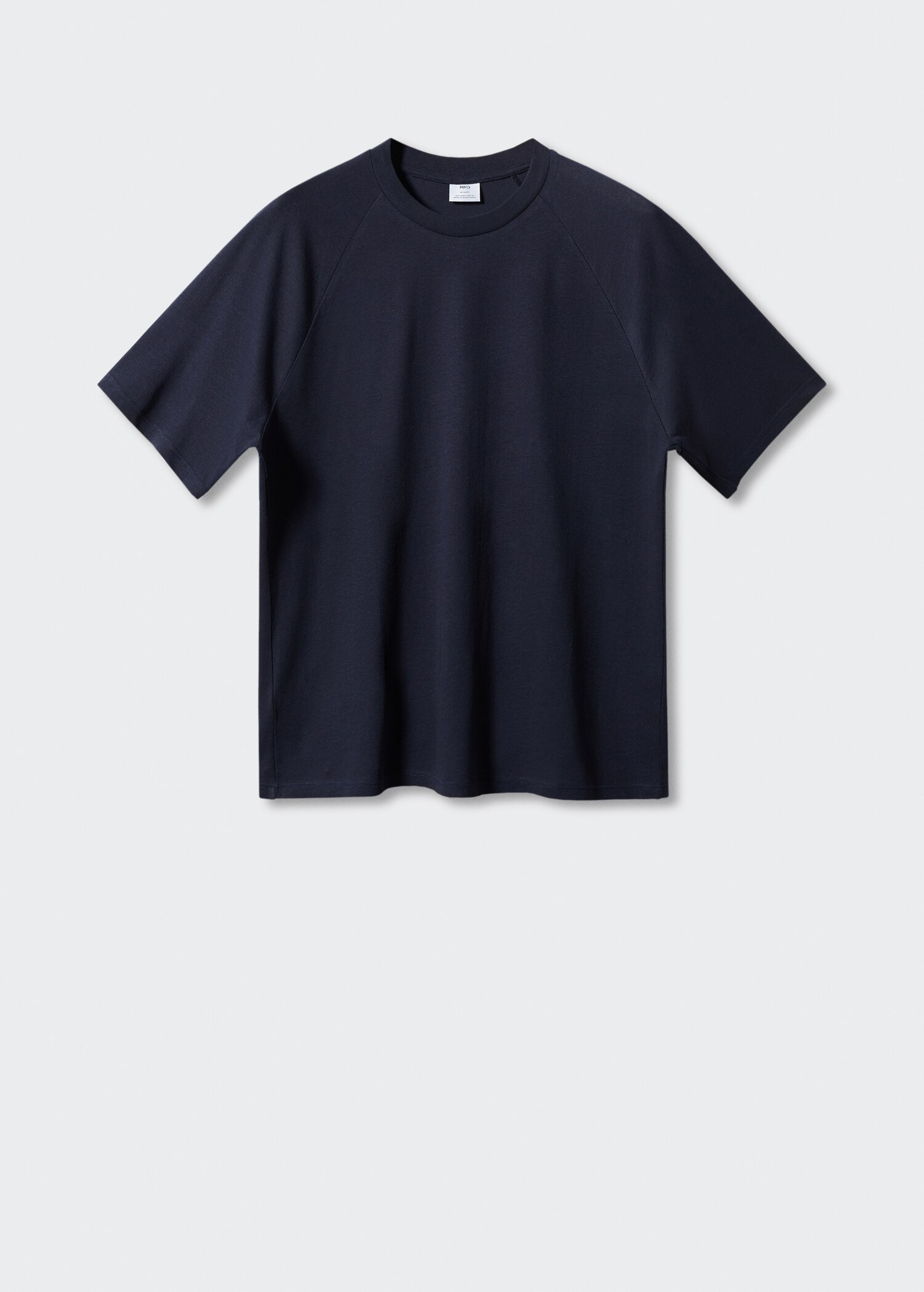 Textured cotton-linen t-shirt - Article without model