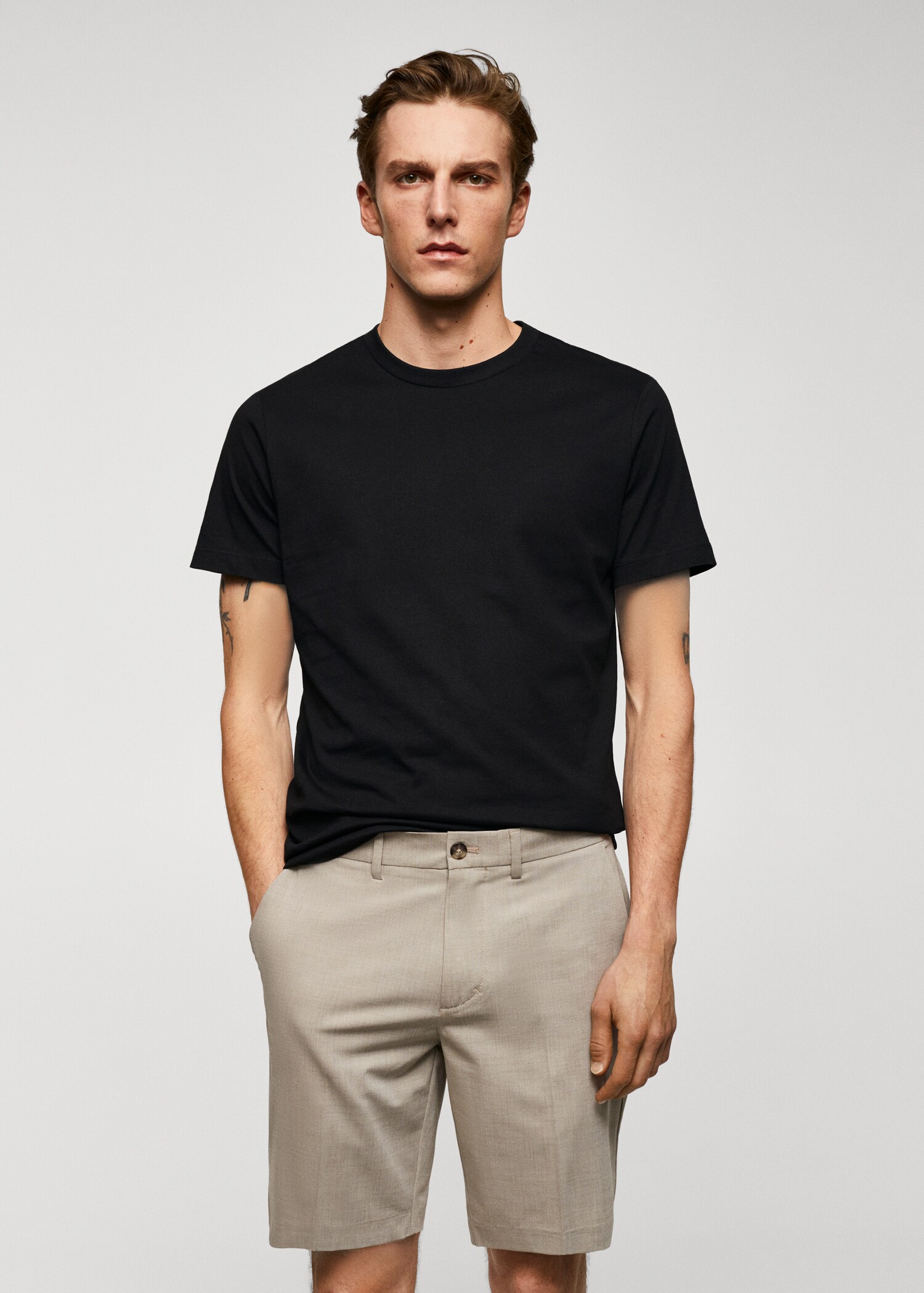 Camiseta básica algodón comfort stretch - Plano medio