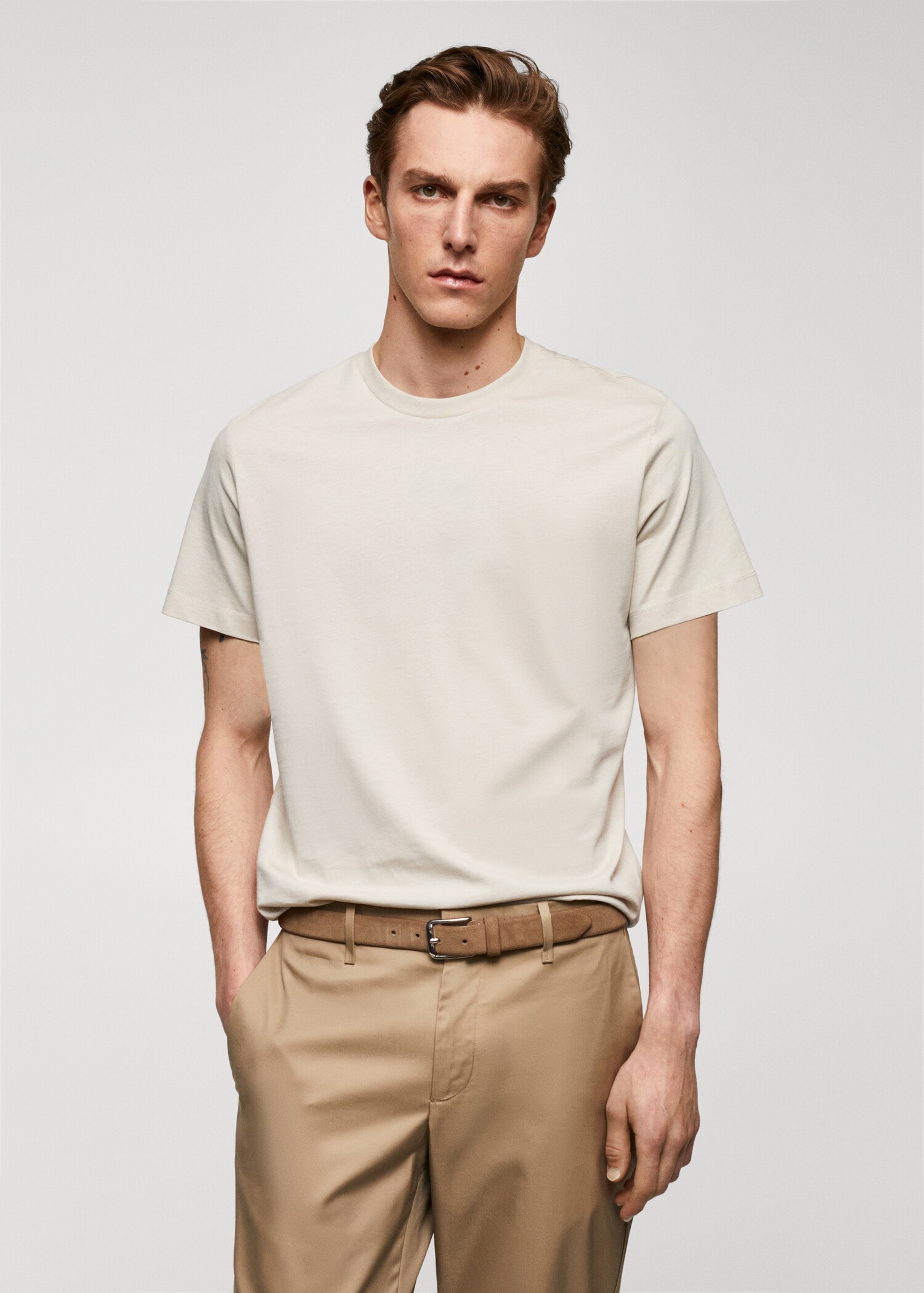 Camiseta básica algodón comfort stretch - Plano medio
