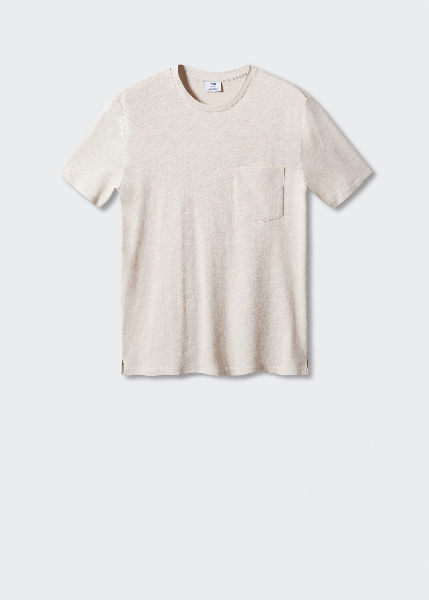 T-Shirt aus Baumwoll-Leinen-Gemisch mit Tasche - Artikel ohne Model