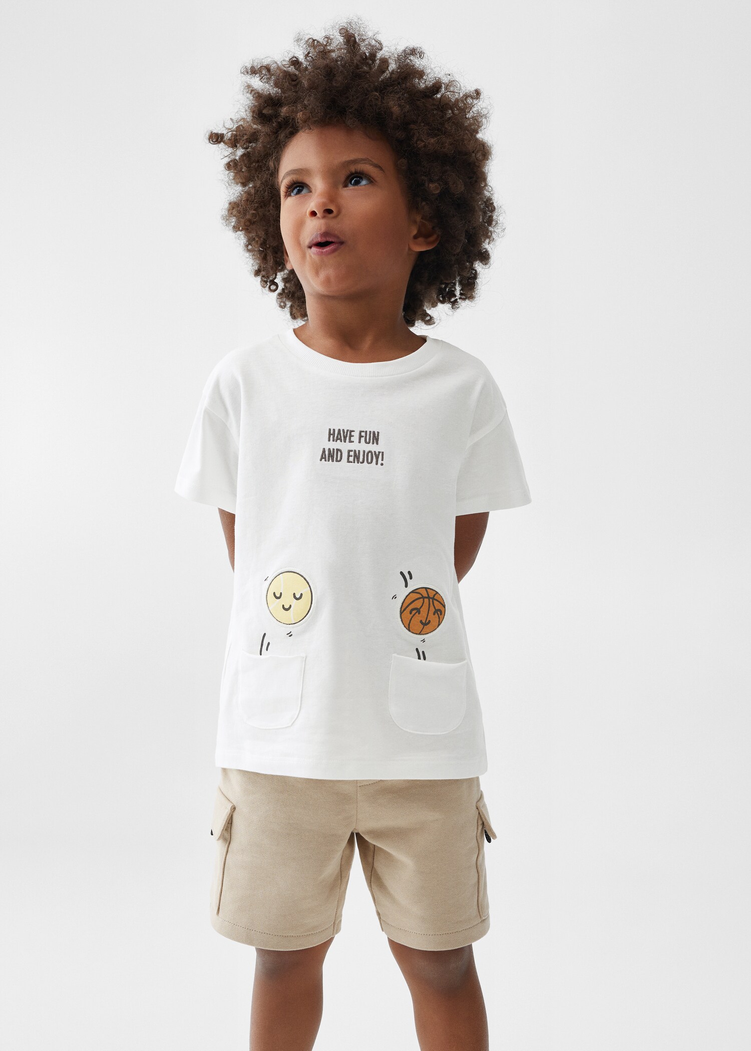 Katoenen T-shirt met print - Middenvlak