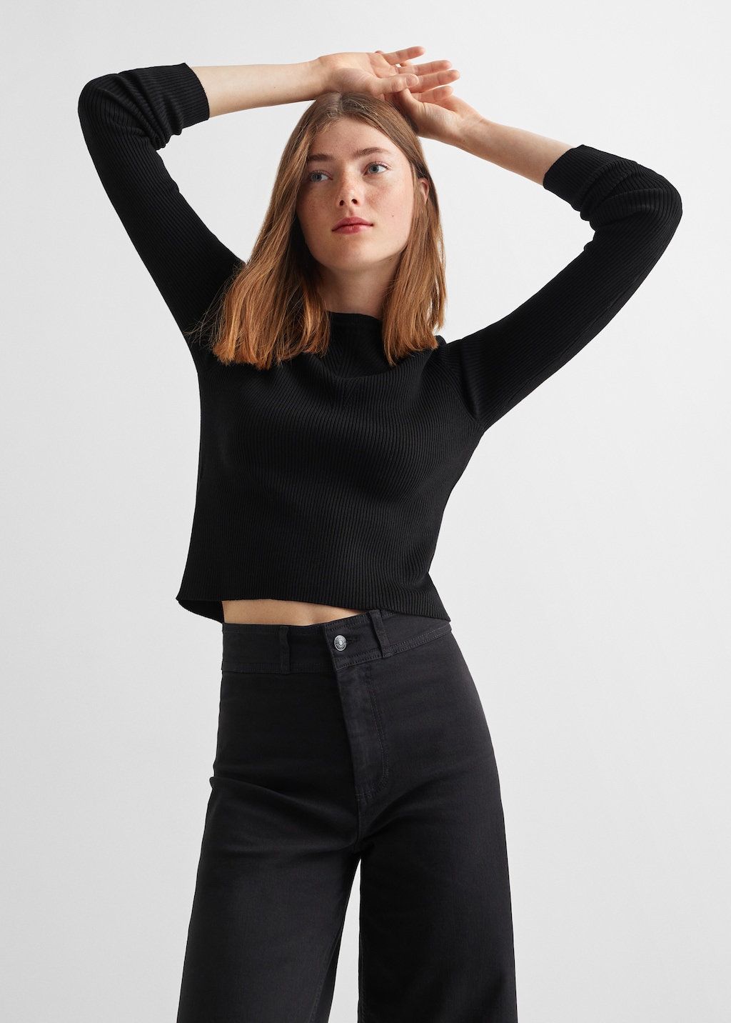 Ribbed top with back slit - Teen Girl | MANGO OUTLET USA