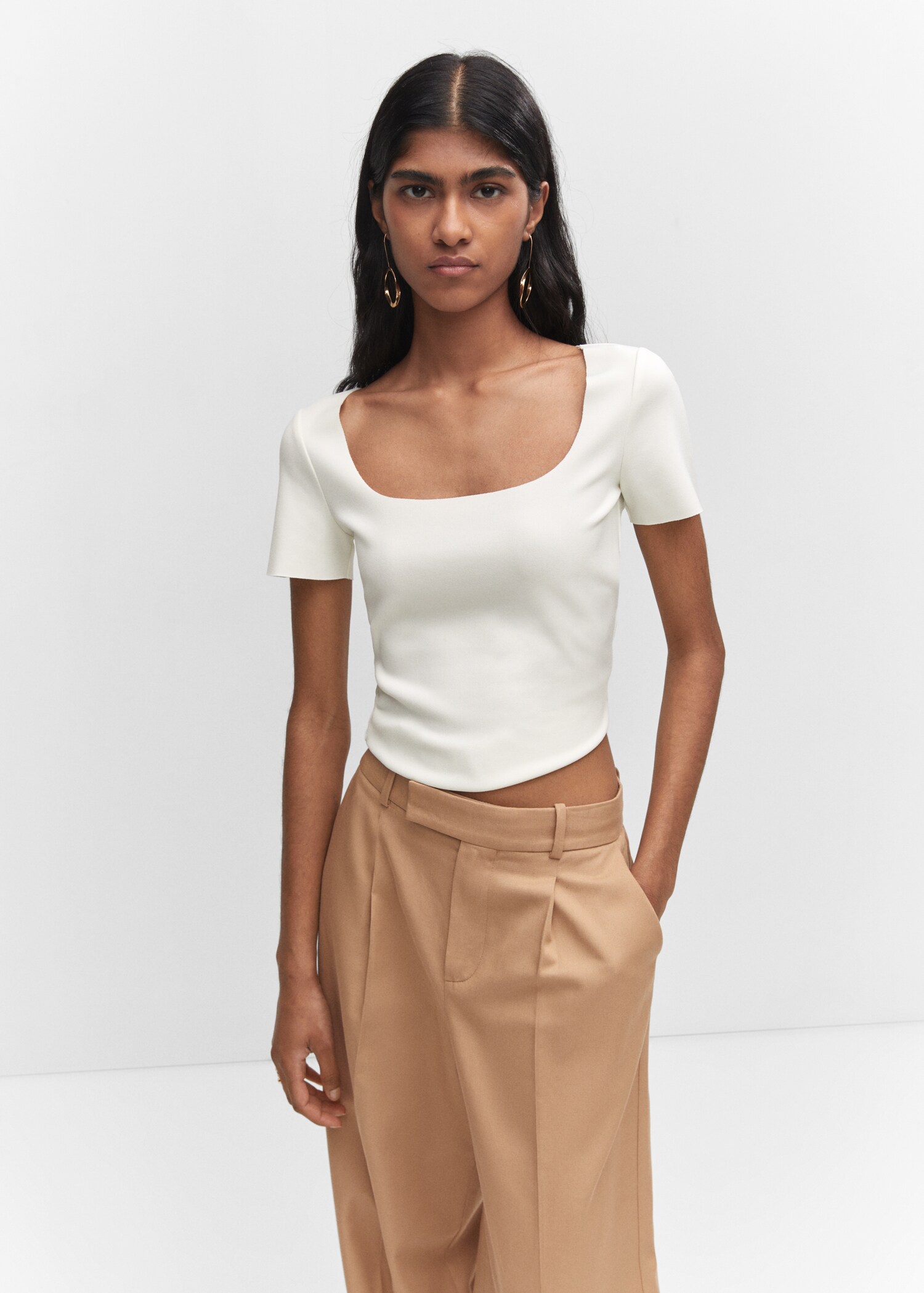 Square neck t-shirt - Medium plane