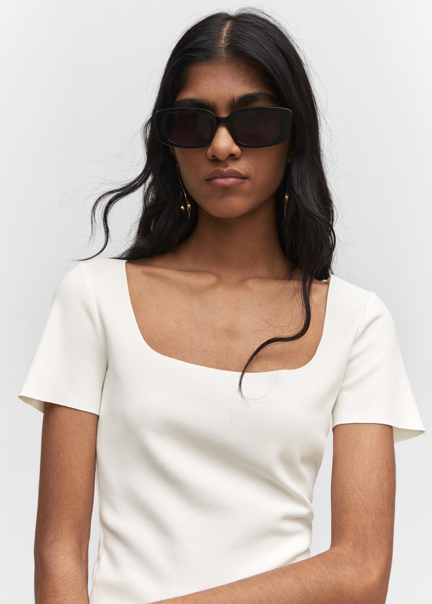 Square neck t-shirt - Details of the article 1