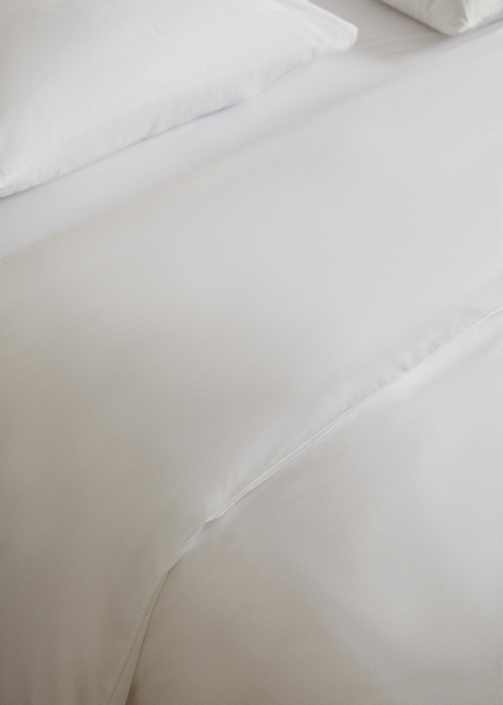 Cotton percale duvet cover (300 threads) queen bed - Details of the article 8, White. Ref: 57011504-00.