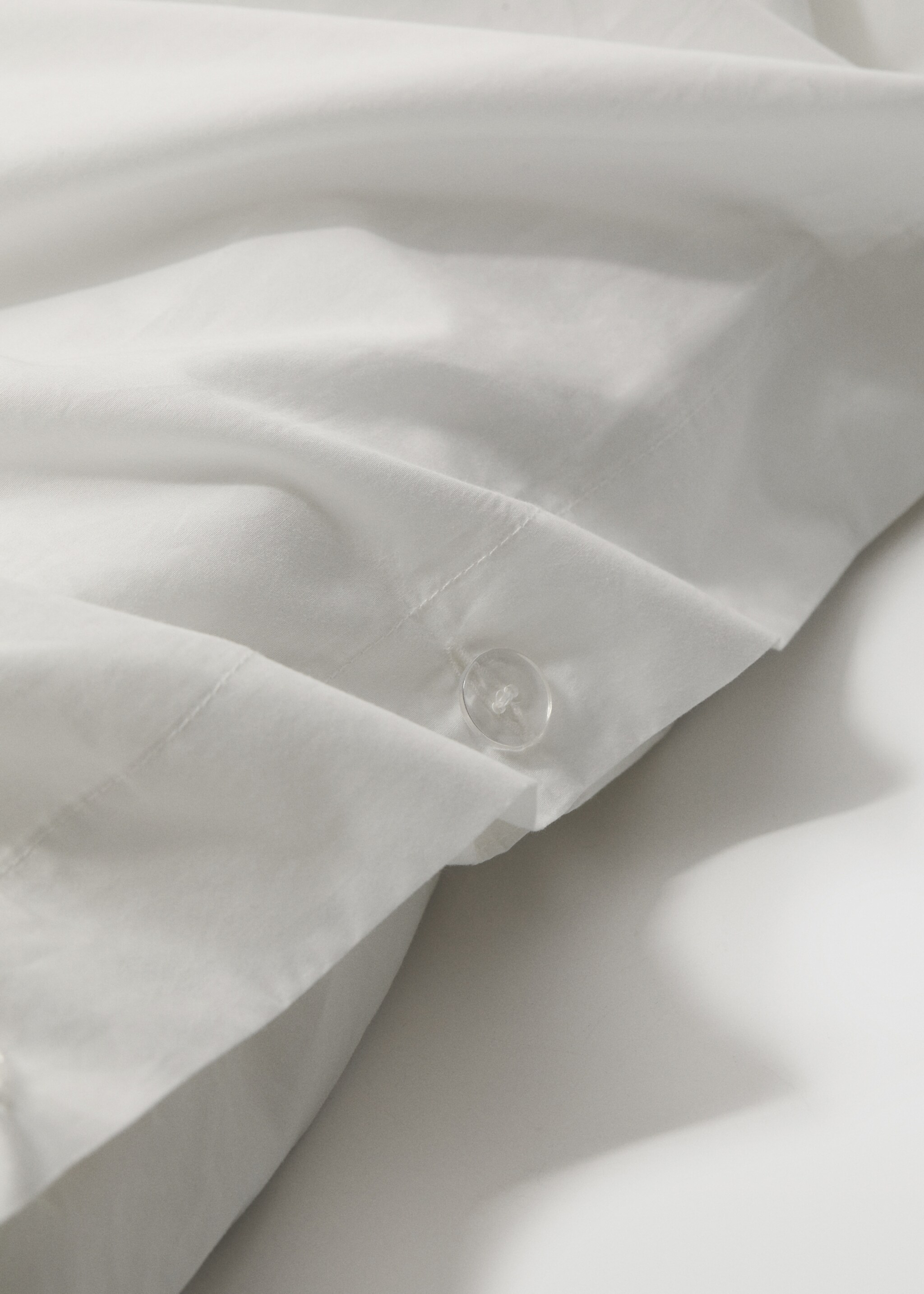 300-thread percale cotton duvet cover 150cm - Details of the article 3, White. Ref: 57011505-00.