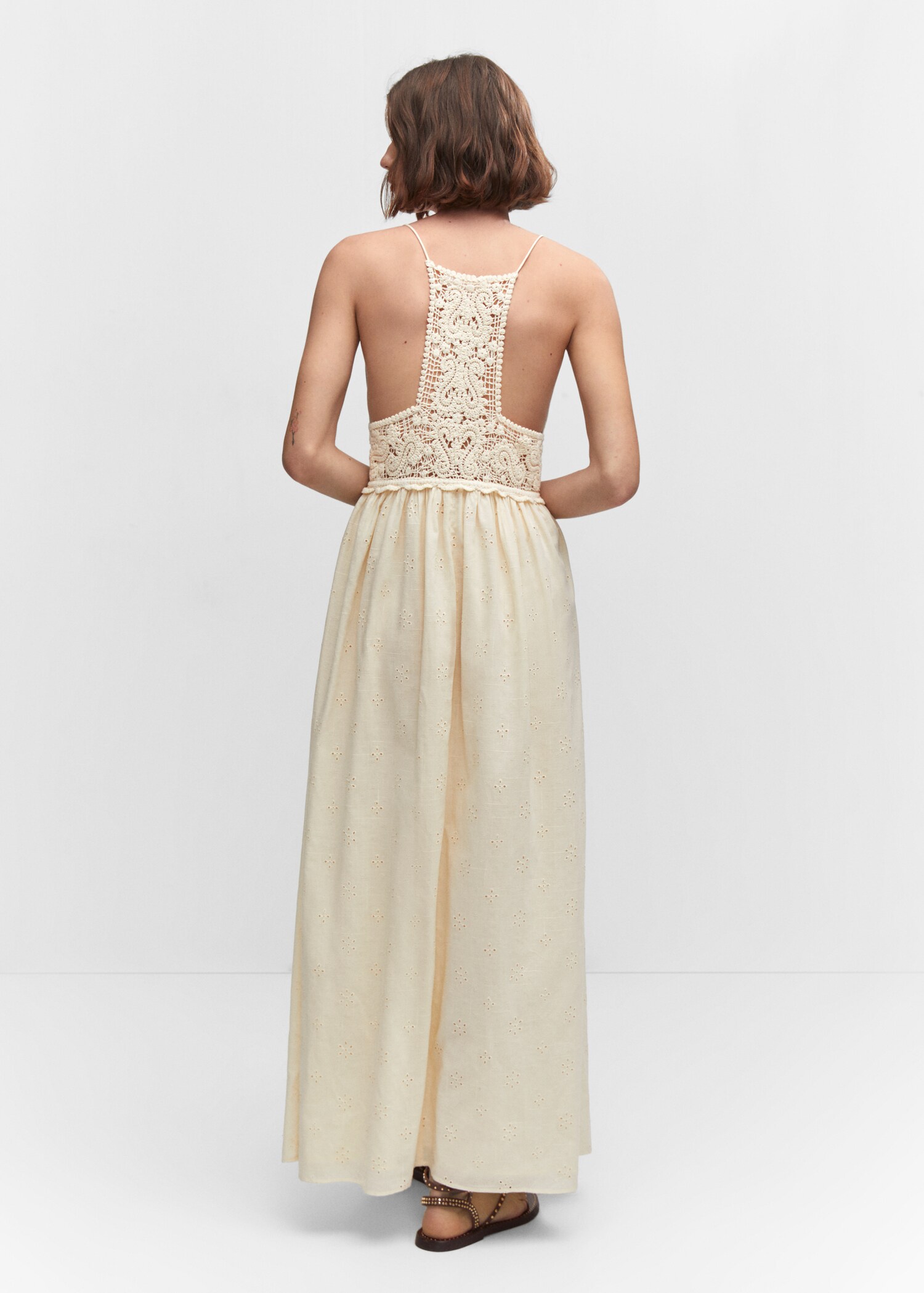 Crochet panel dress - Reverse of the article