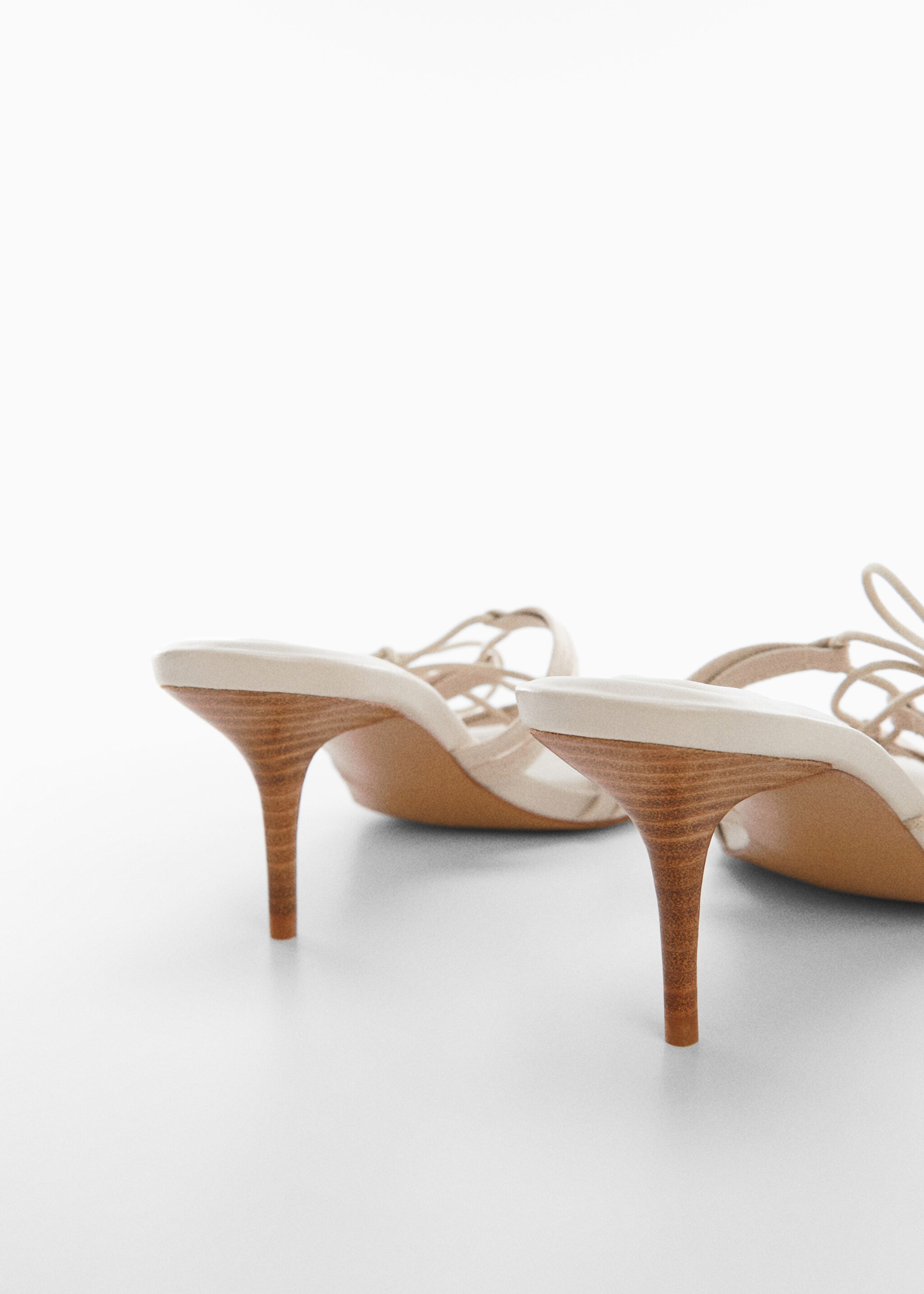 Bow heel sandals - Details of the article 1, Beige. Ref: 57012512-00.