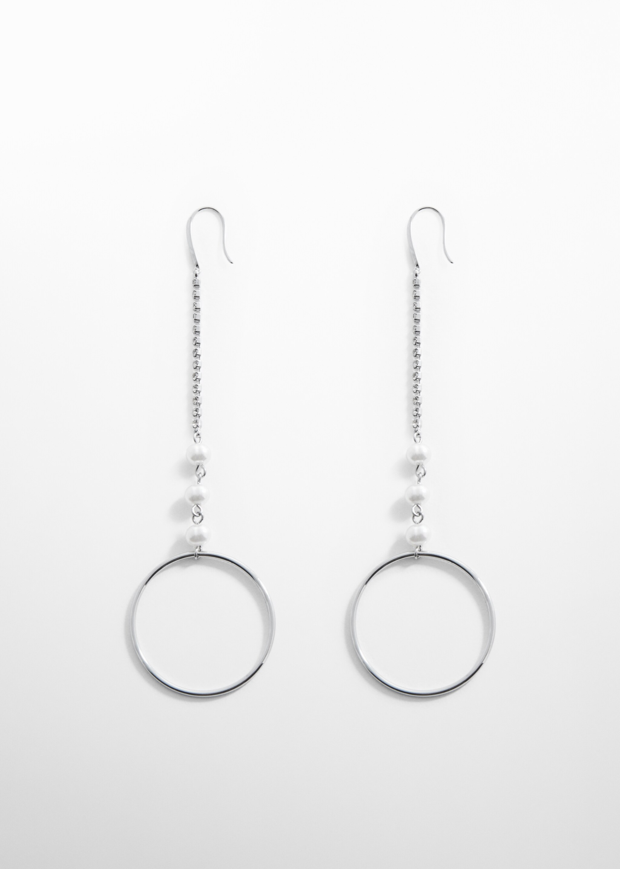 Boucles d'oreilles fil strass anneau - Article sans modèle, Argent. Ref: 57012529-00.
