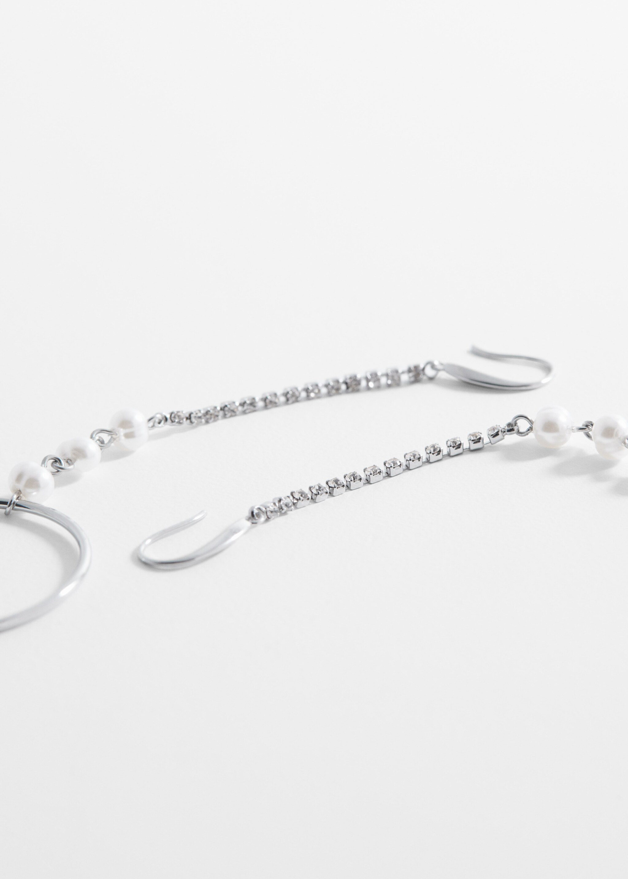 Boucles d'oreilles fil strass anneau - Détail de l'article 1, Argent. Ref: 57012529-00.