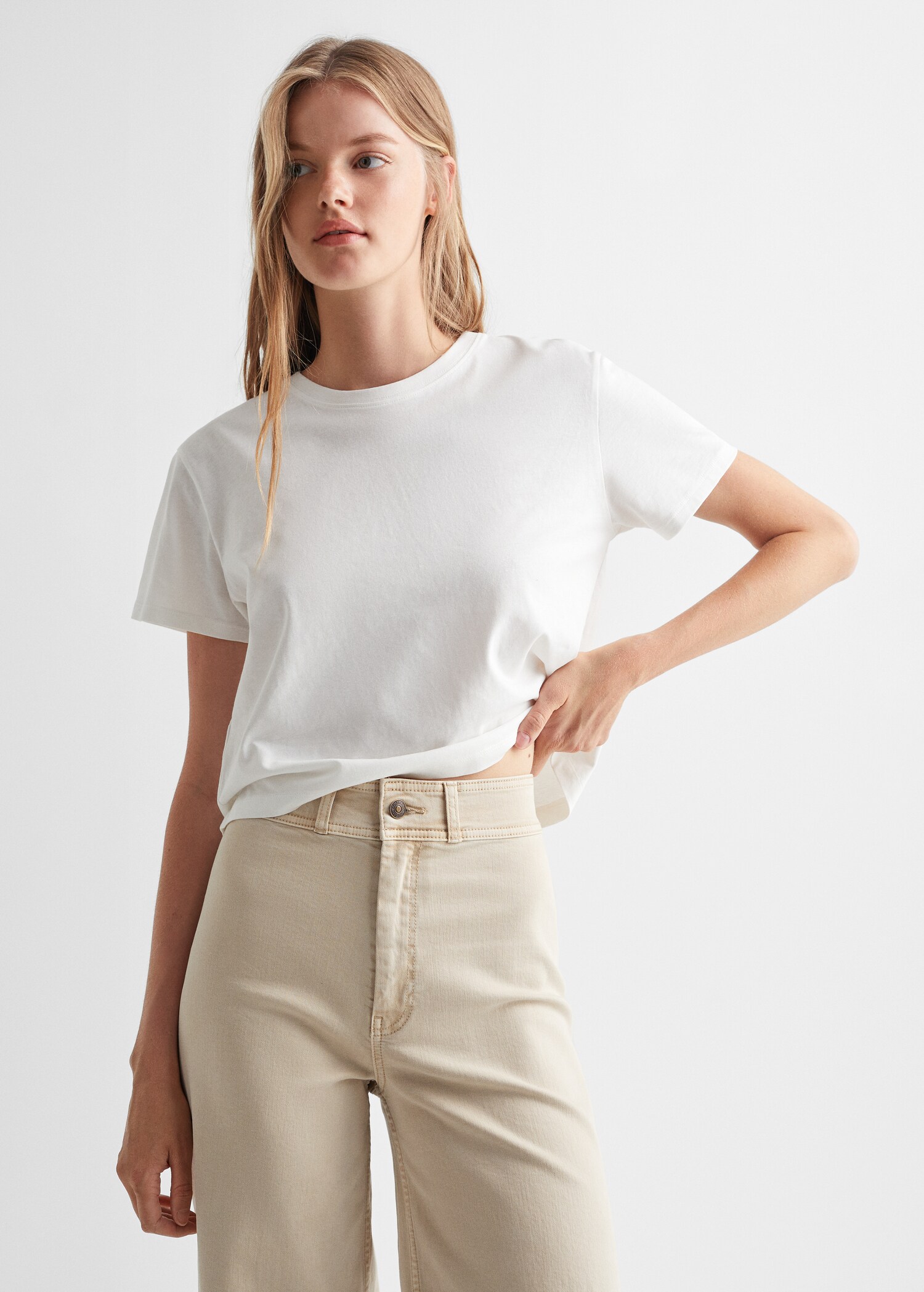 Jeans culotte mid-waist comfort - Medium plane