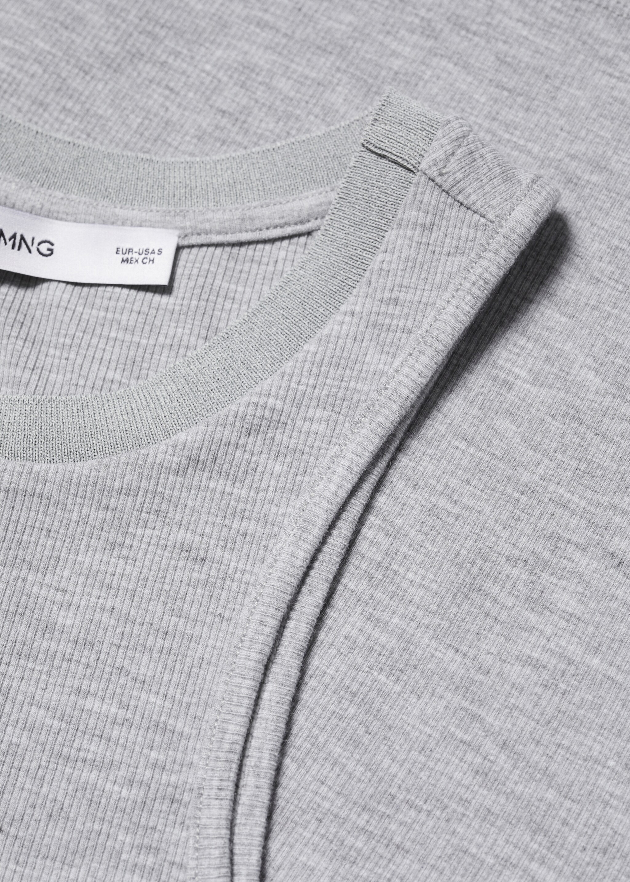 Ribbed strap top - Details of the article 8, Light Heather Grey. Ref: 57012886-00.