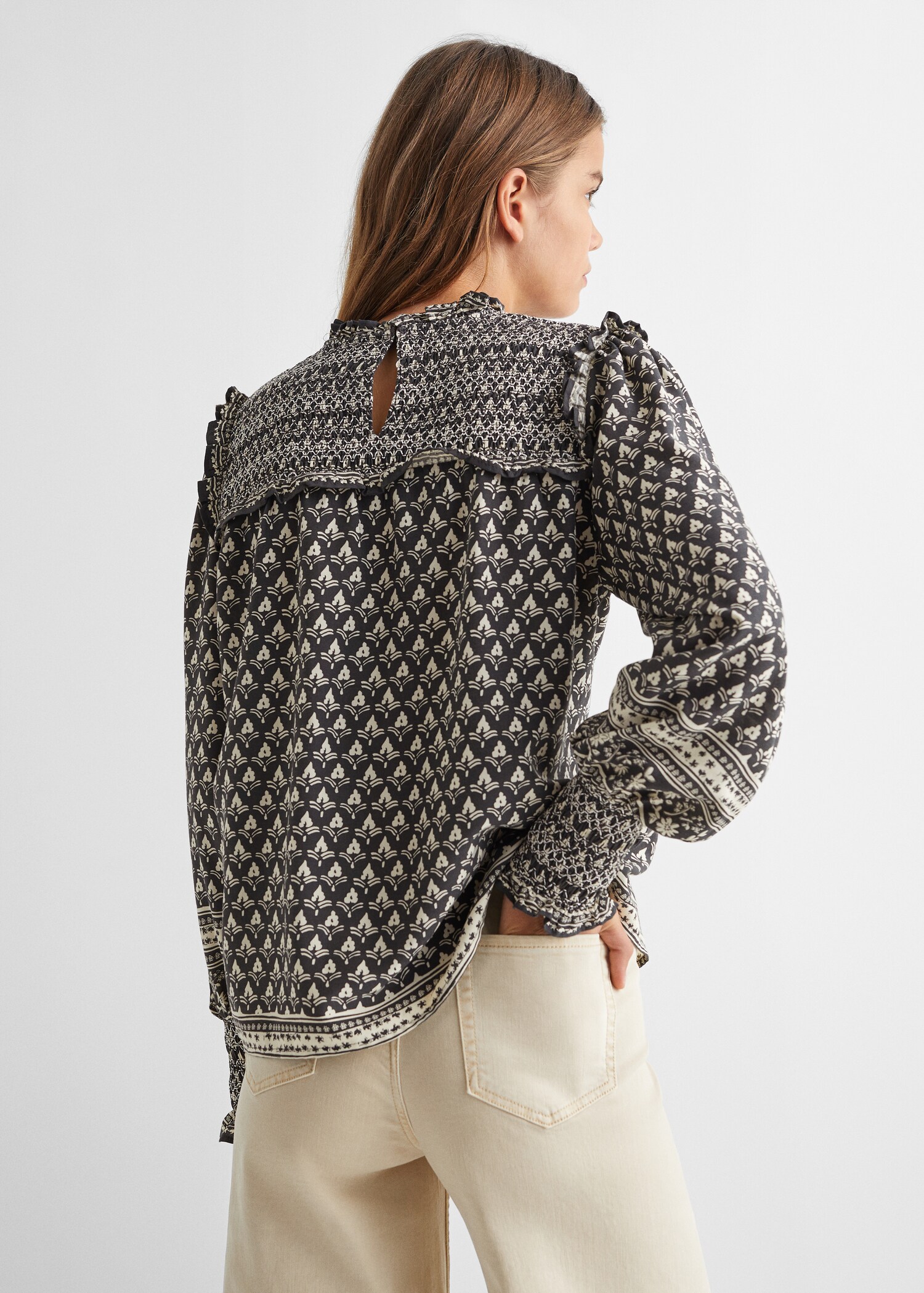 Blusa stampata increspata - Retro dell'articolo