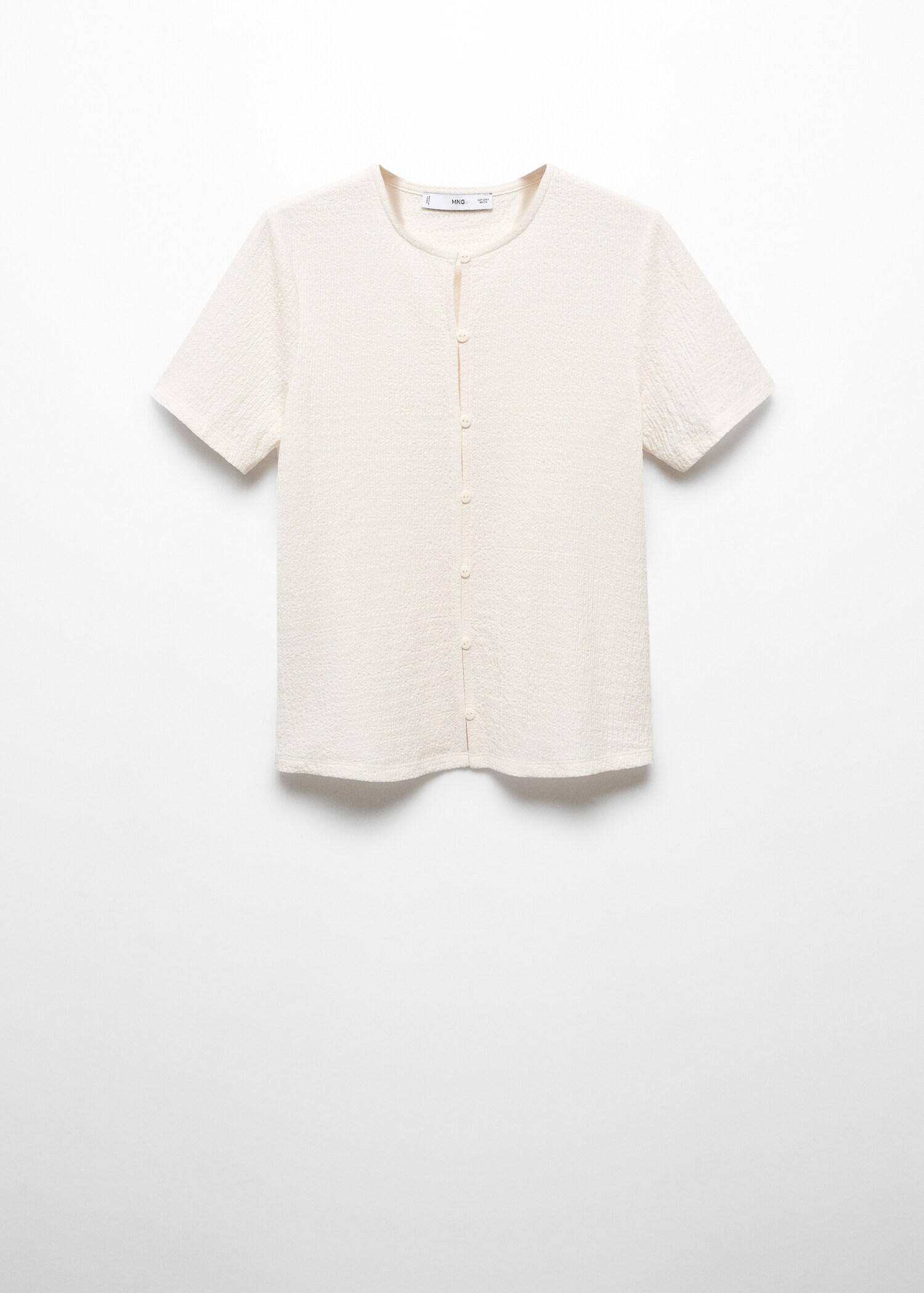 Buttoned texture T-shirt - Article without model