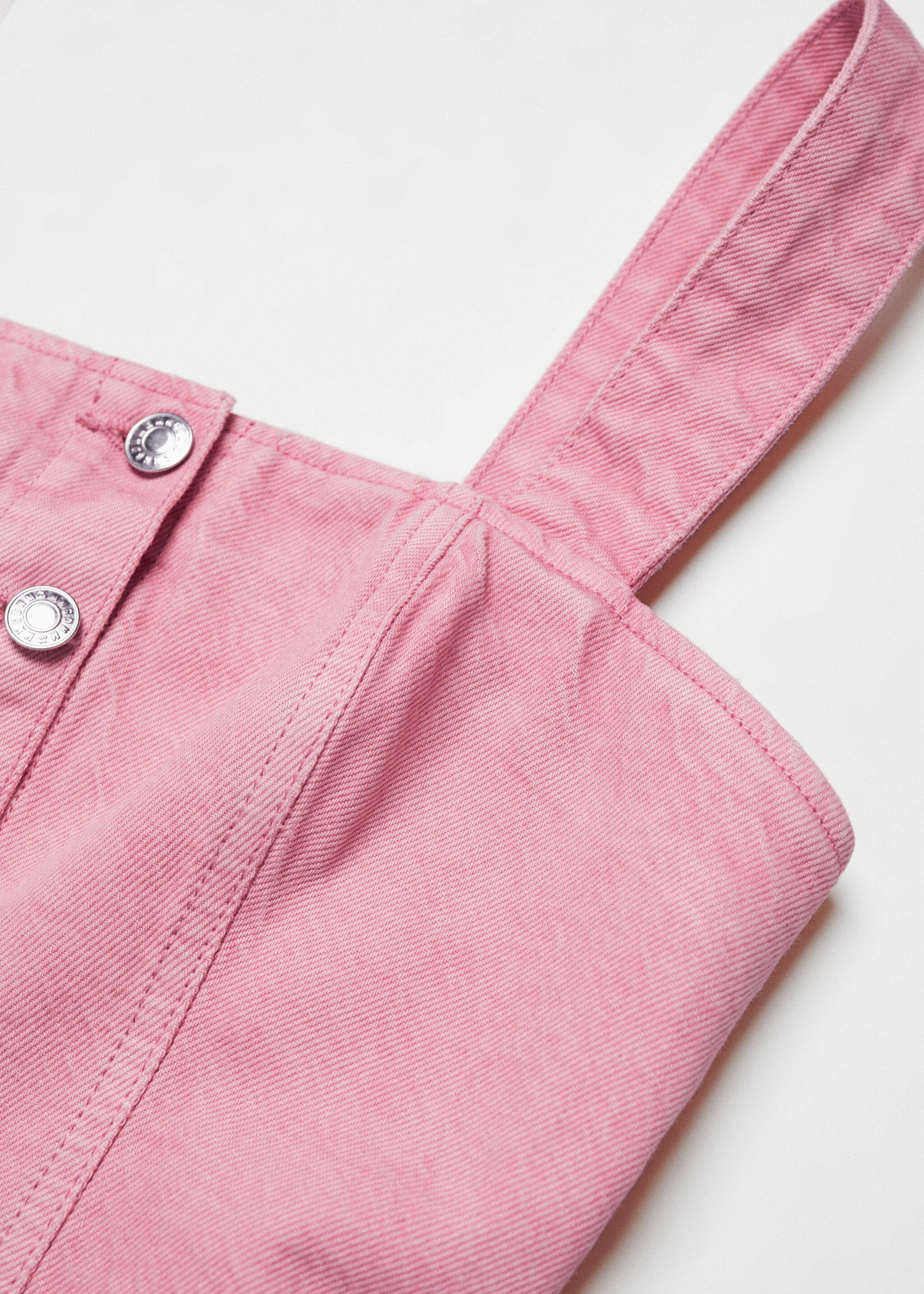 Button denim dress - Details of the article 8, Bubblegum Pink. Ref: 57012896-00.
