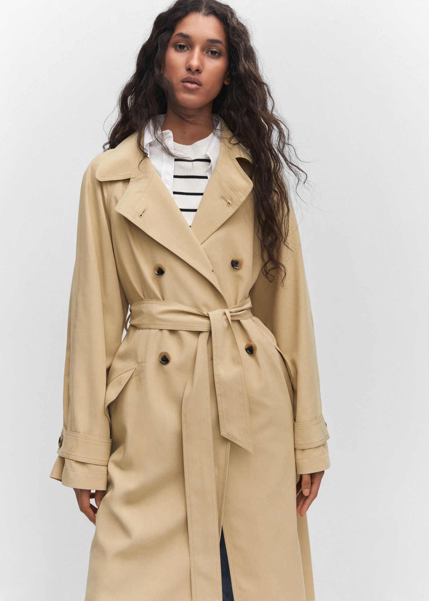 Fluid tencel trench coat - Women | MANGO OUTLET USA