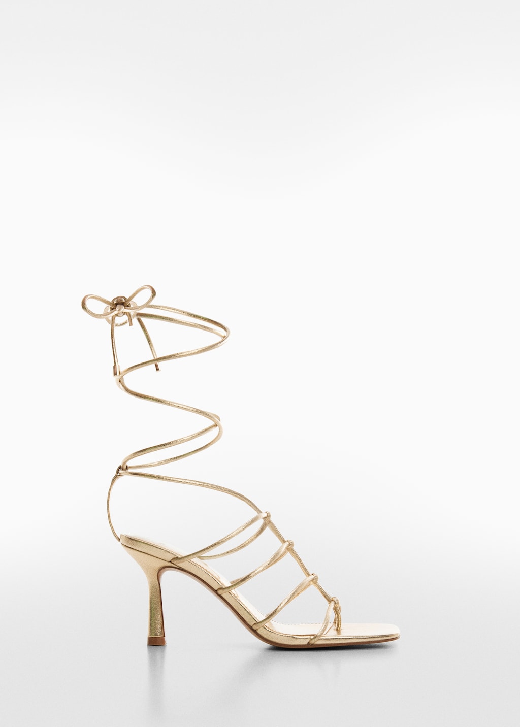 Metallic strappy heeled sandal