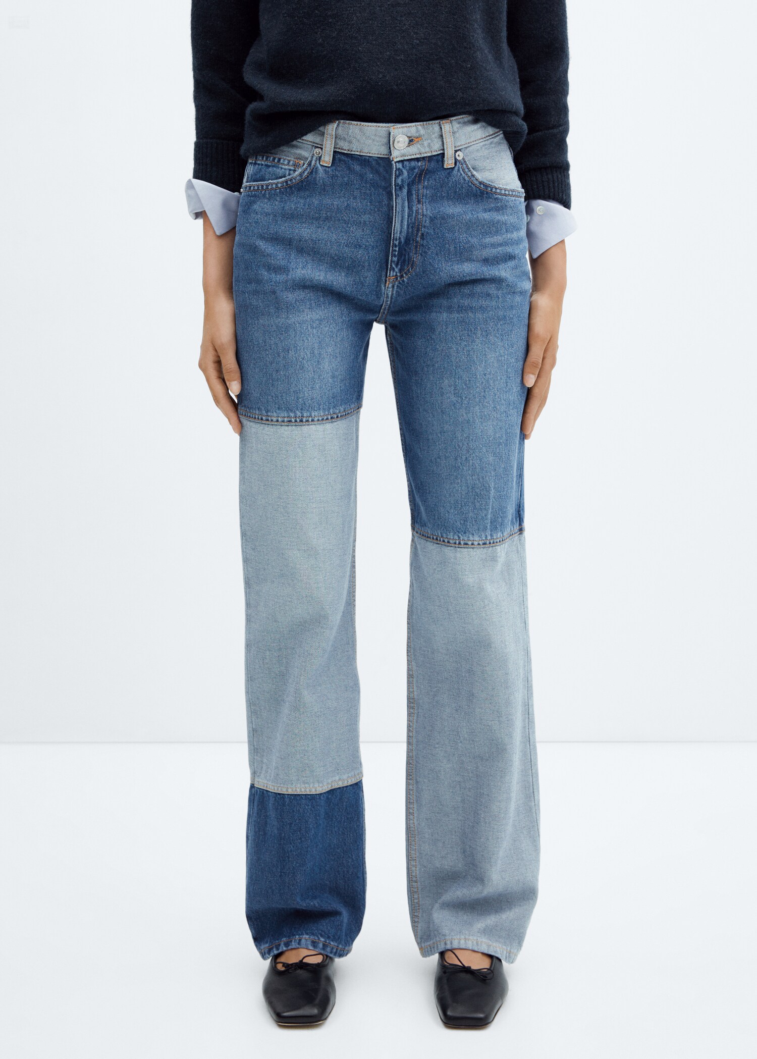 Jean wideleg patchwork - Plan moyen