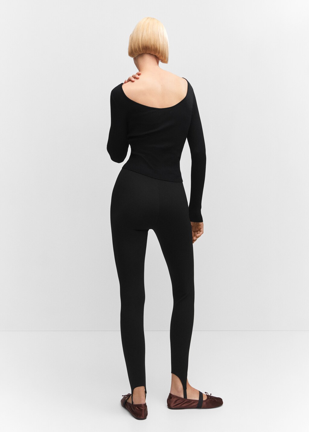 Ribbed sweater with low cut back