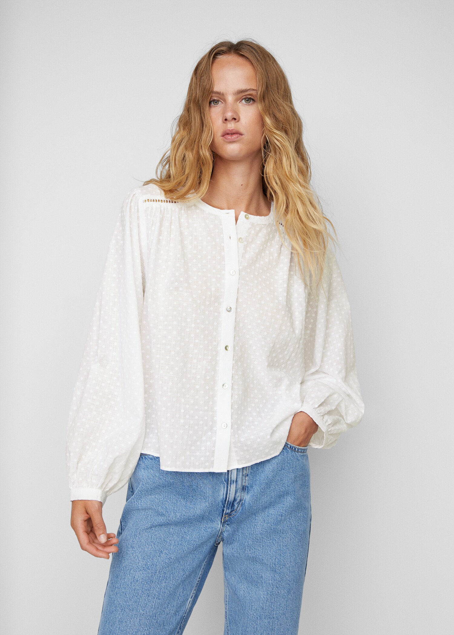 Blusa algodón plumeti - Plano medio