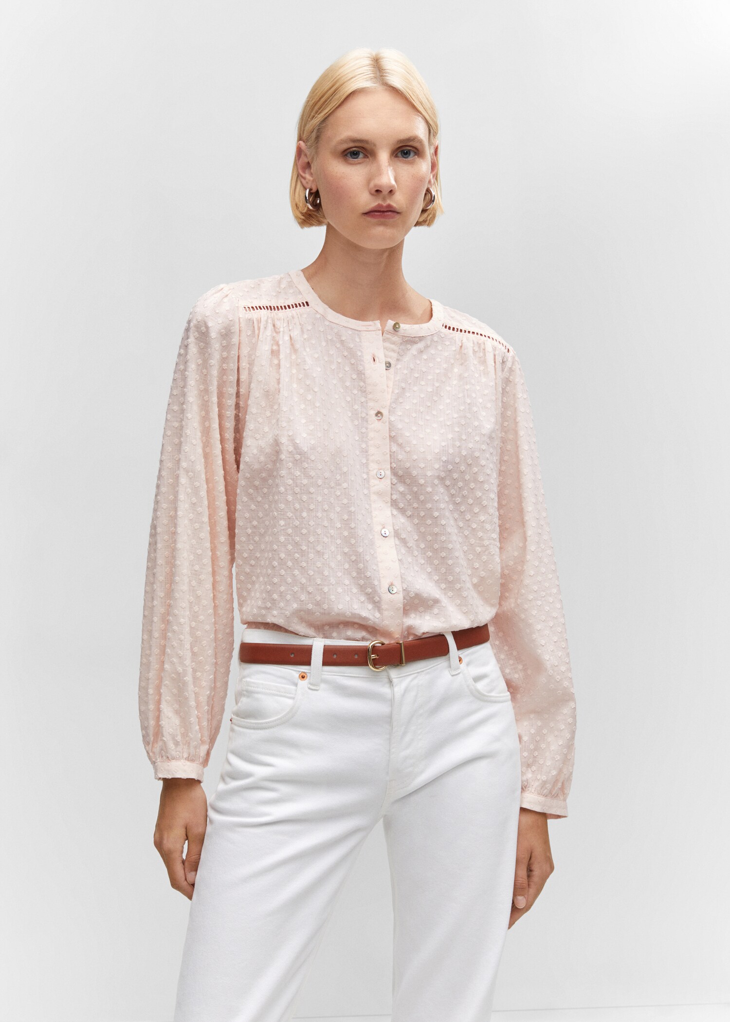 Blusa algodón plumeti - Plano medio