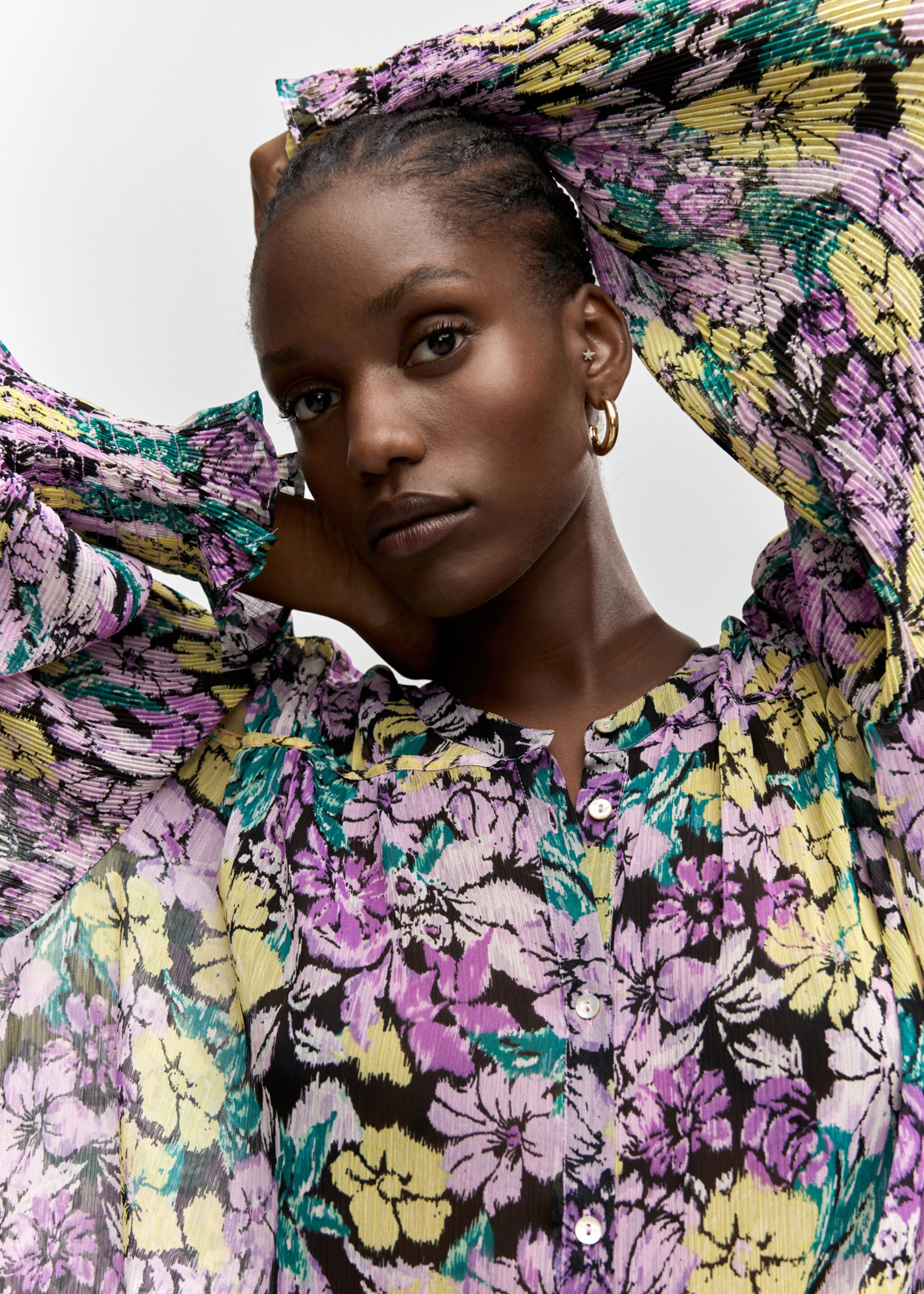 Blouse texturée fleurie - Détail de l'article 5