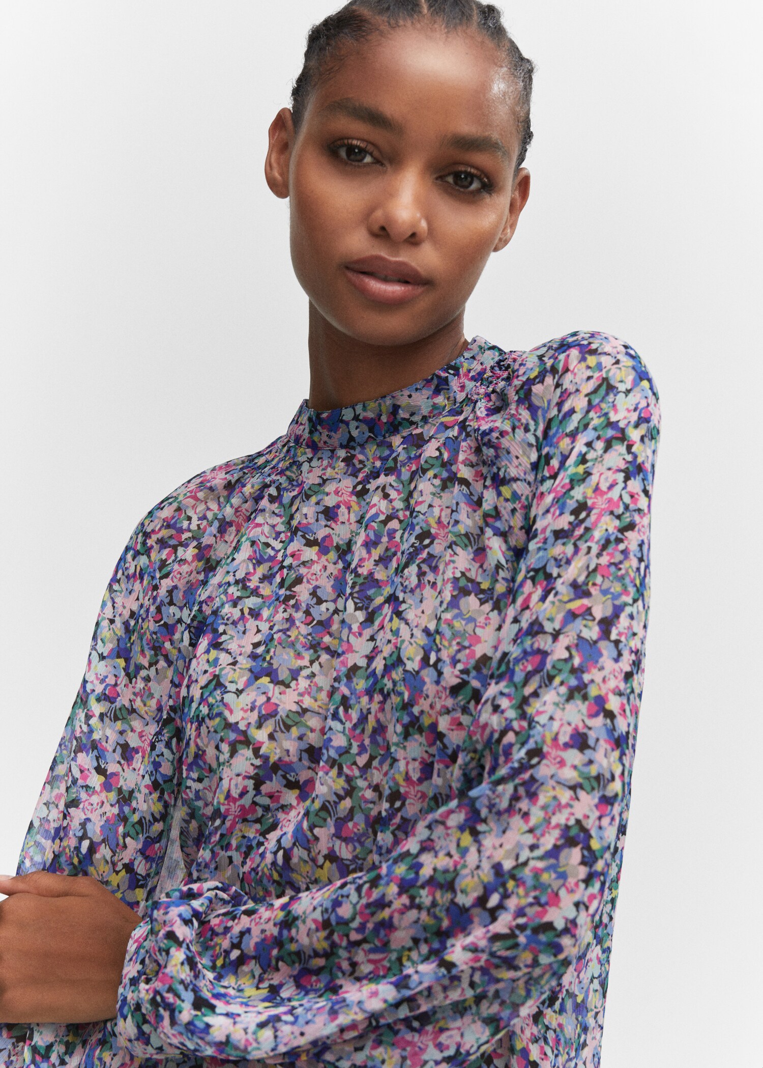 Printed puff sleeve blouse - Details of the article 1