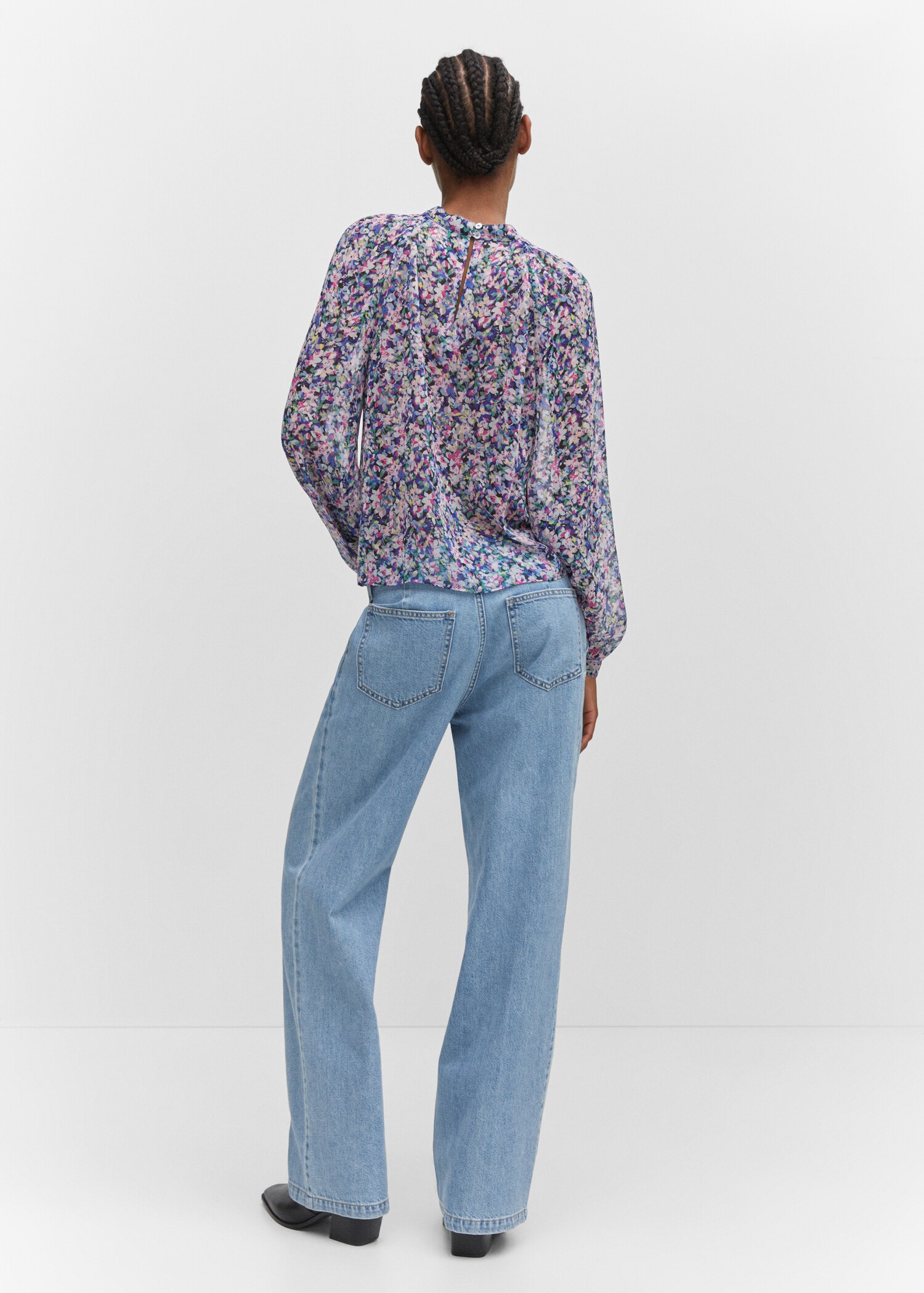 Printed puff sleeve blouse - Reverse of the article