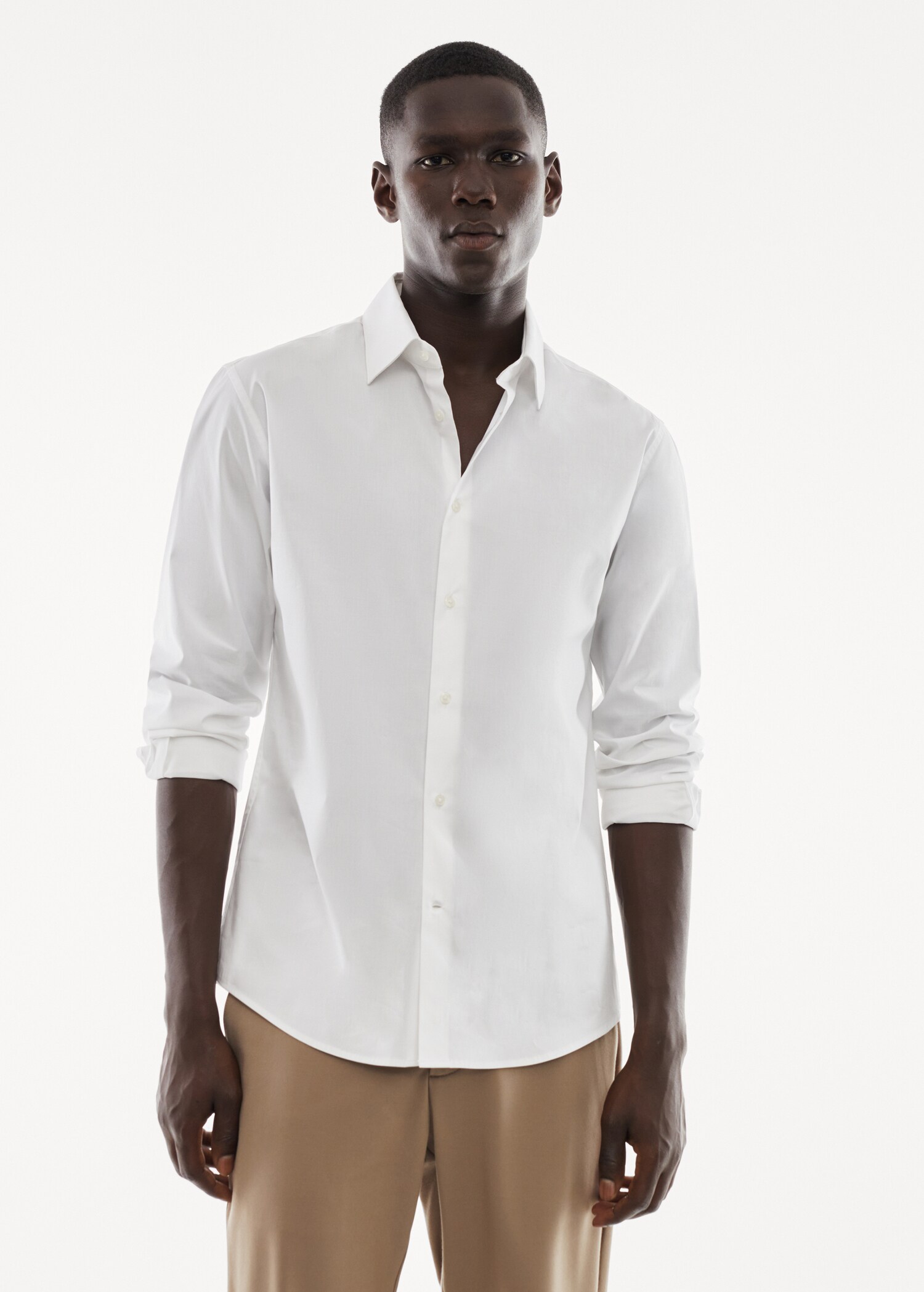 Slim fit stretch cotton shirt - Medium plane