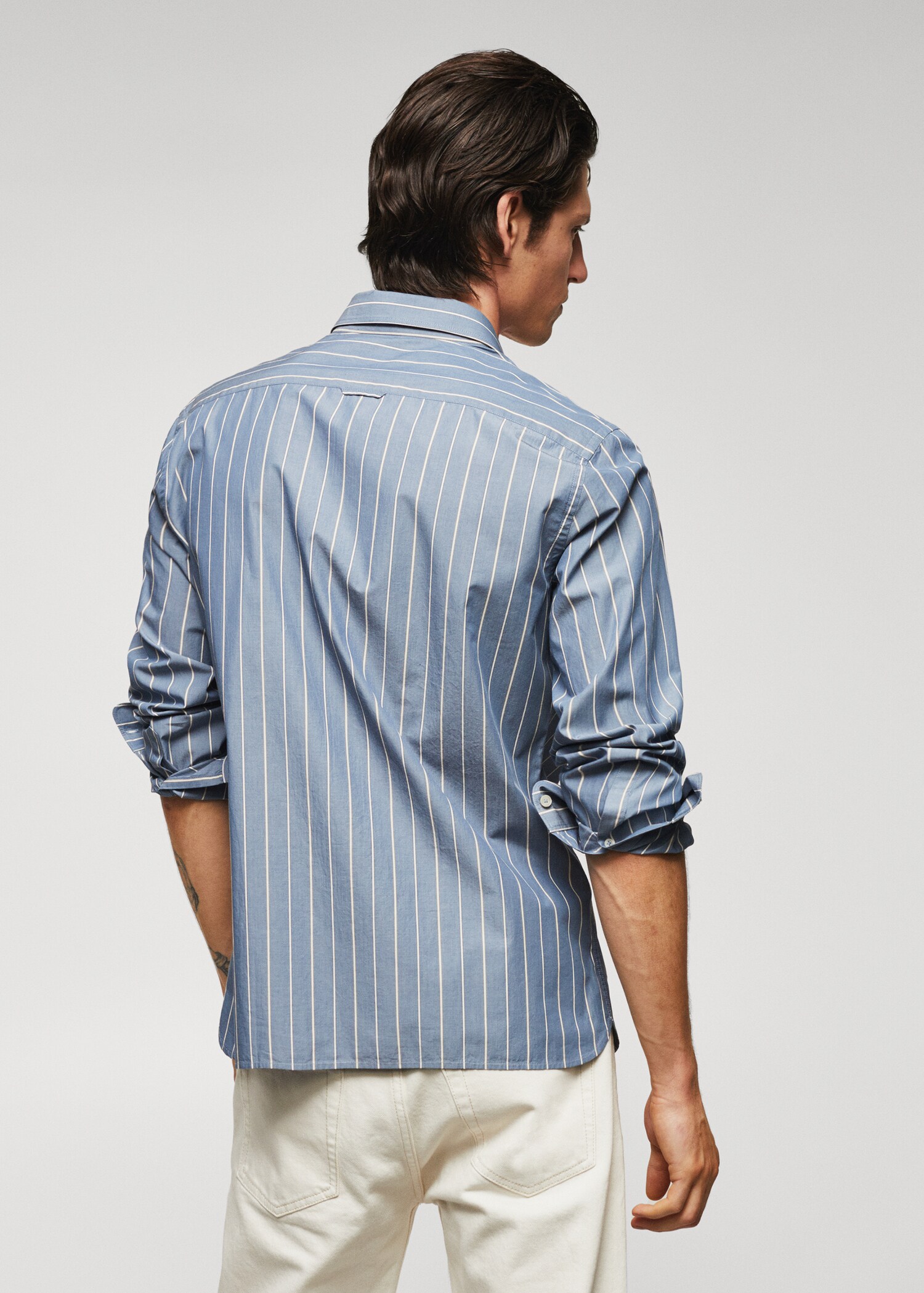 Chemise 100 % coton rayures - Verso de l’article