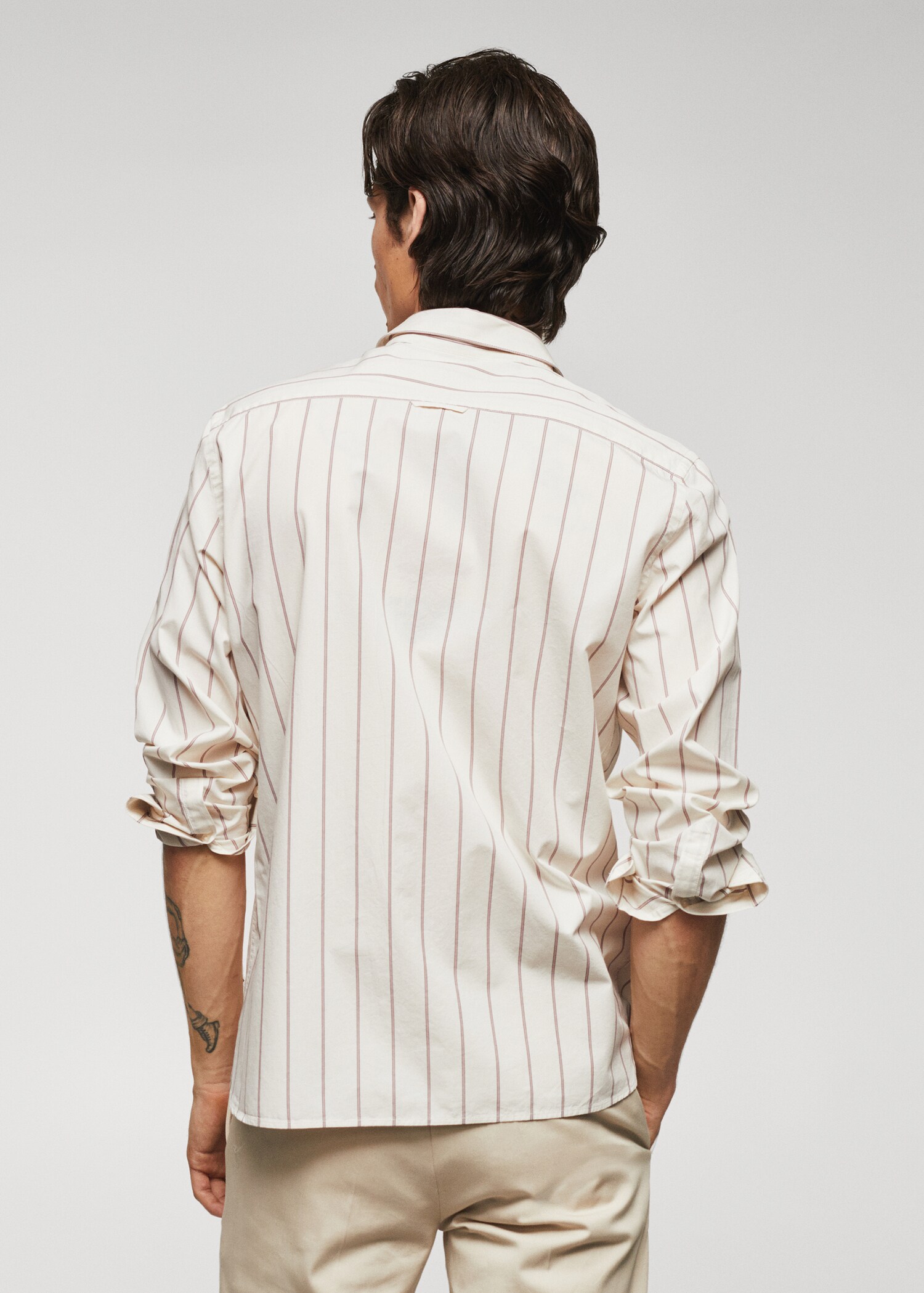 Chemise 100 % coton rayures - Verso de l’article