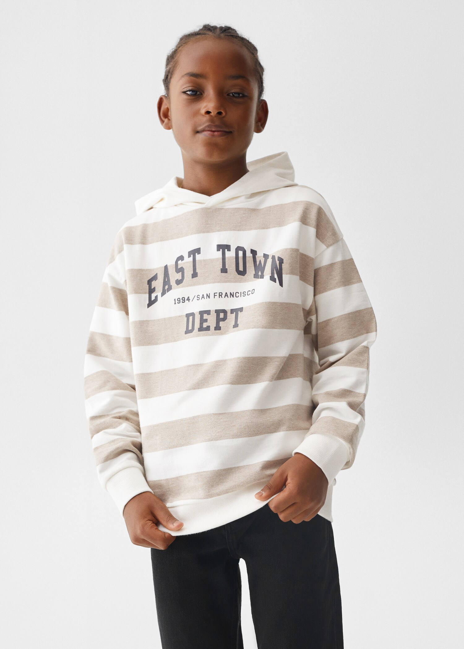 Sudadera algodón rayas - Plano medio