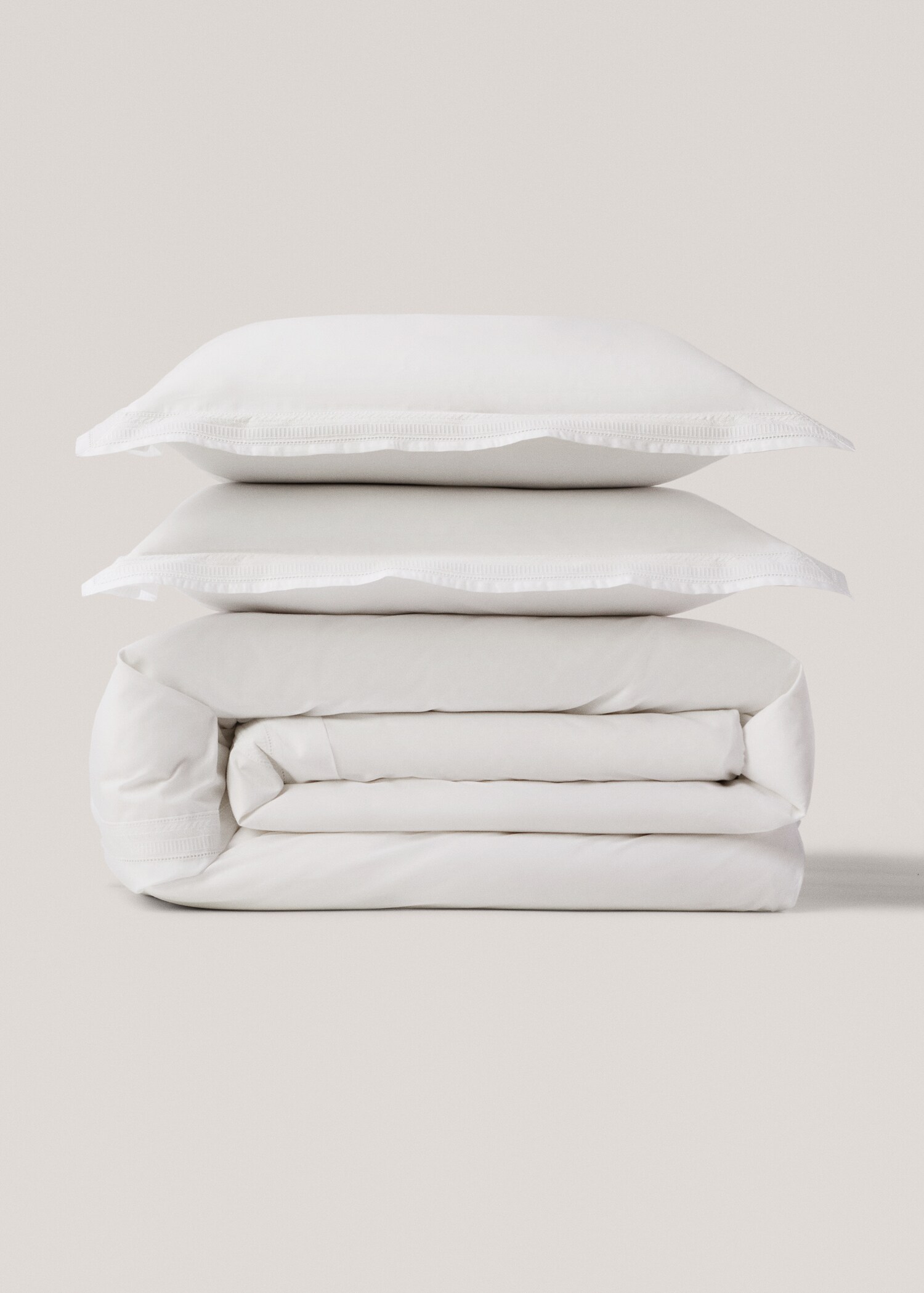 Embroidered-detail duvet cover Queen bed - Article without model