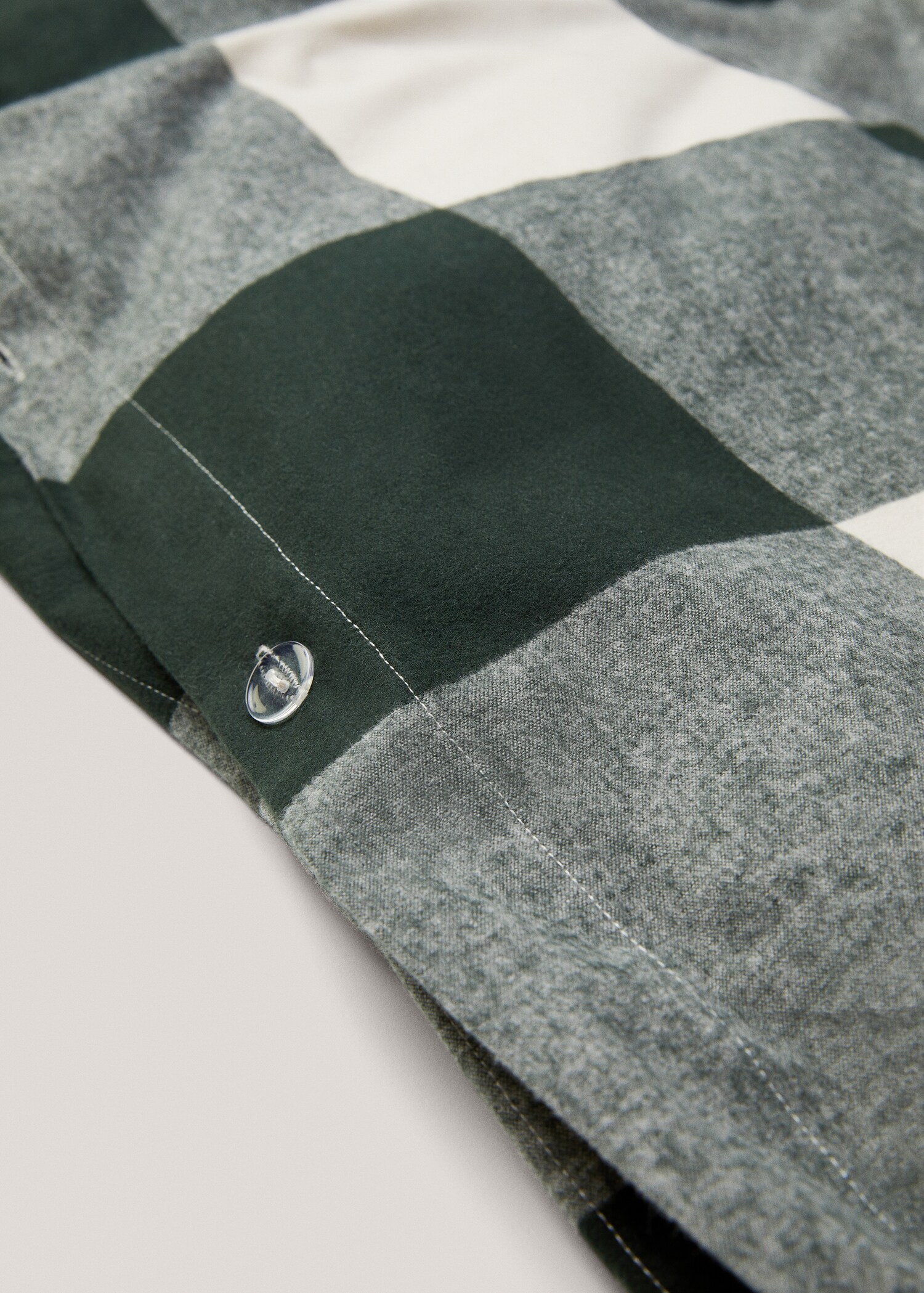 Checked design flannel duvet cover Single bed - Details of the article 2