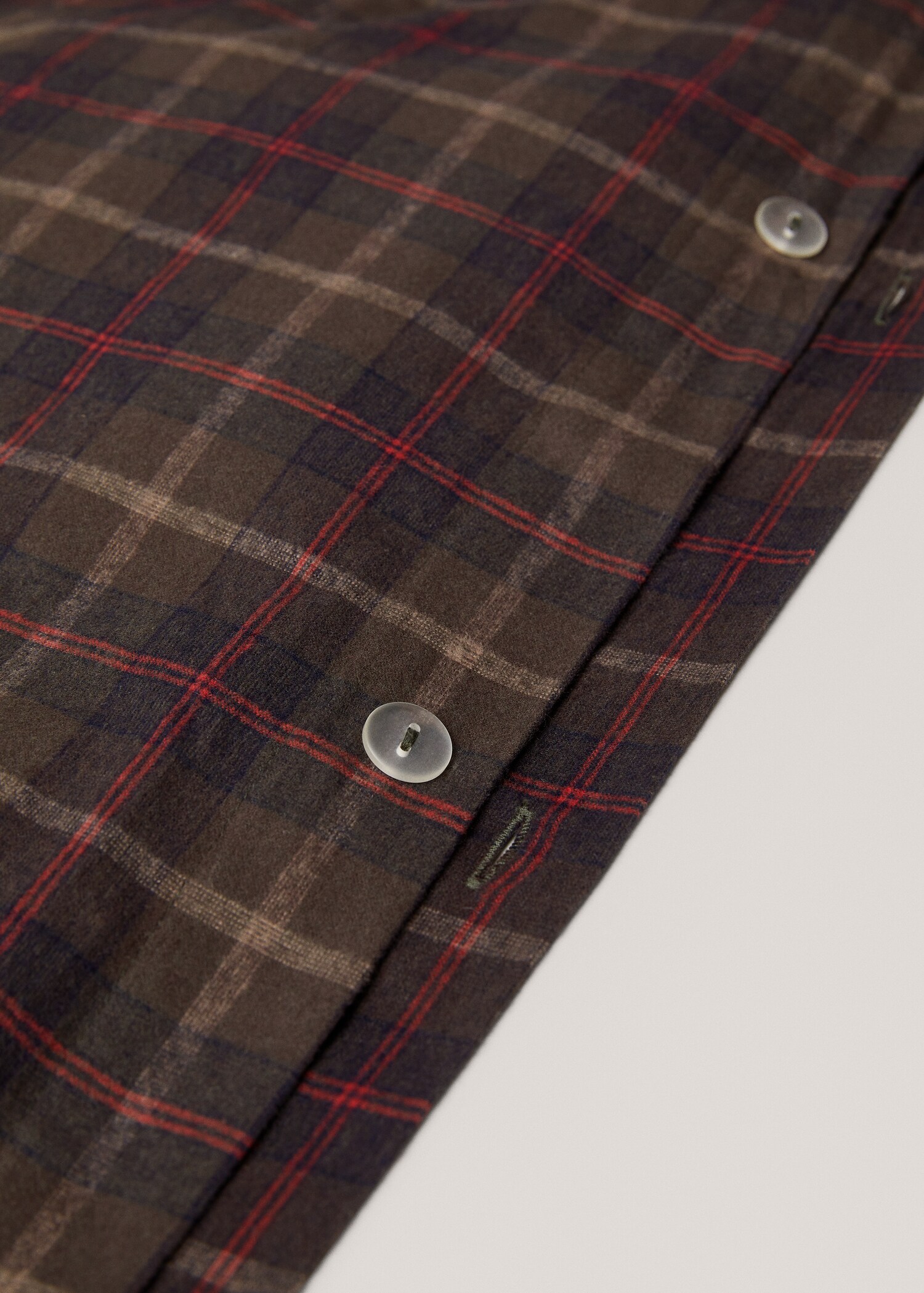 Multi-coloured check flannel duvet cover Single bed - Details of the article 1