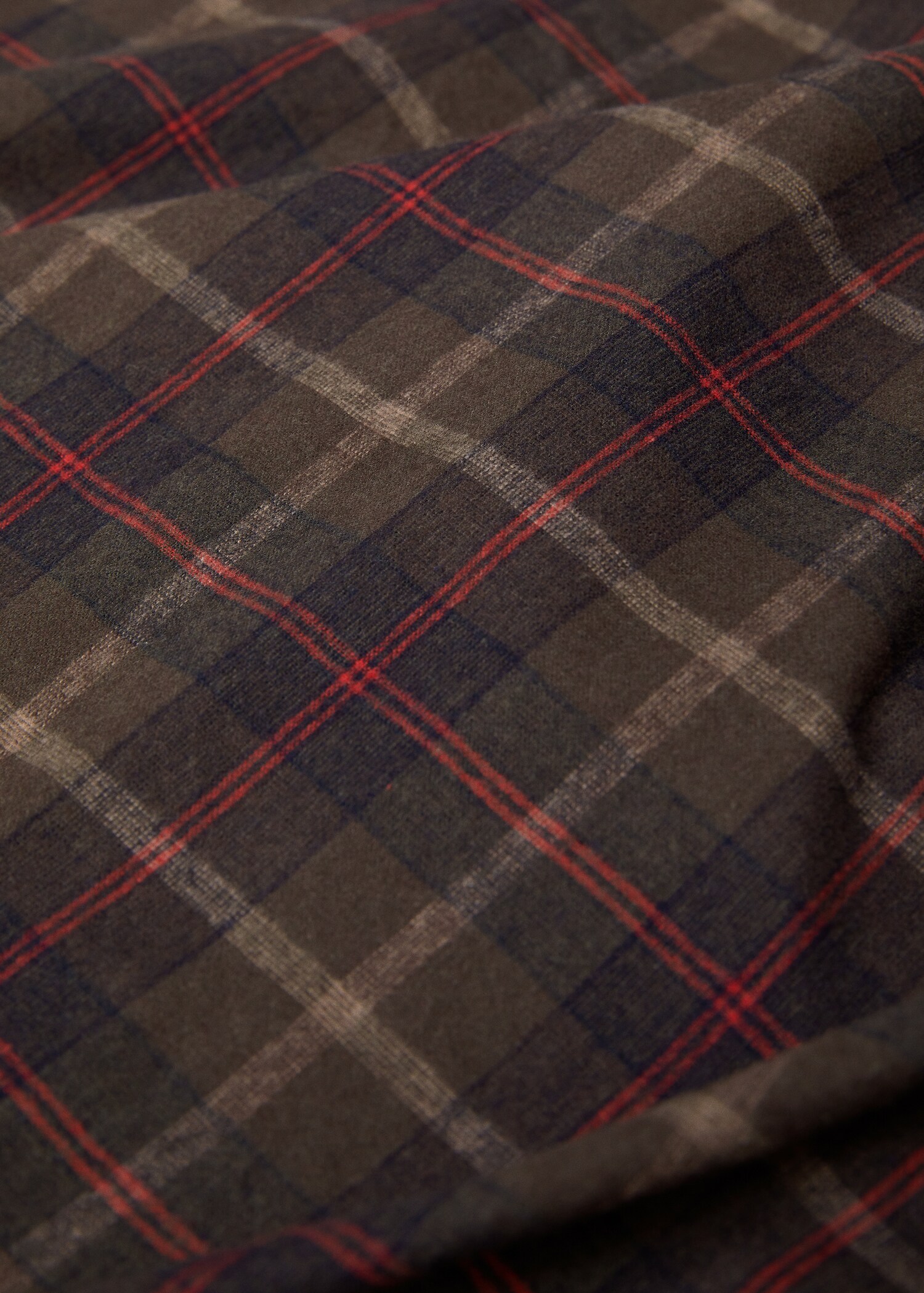 Multi-coloured check flannel duvet cover Single bed - Details of the article 2