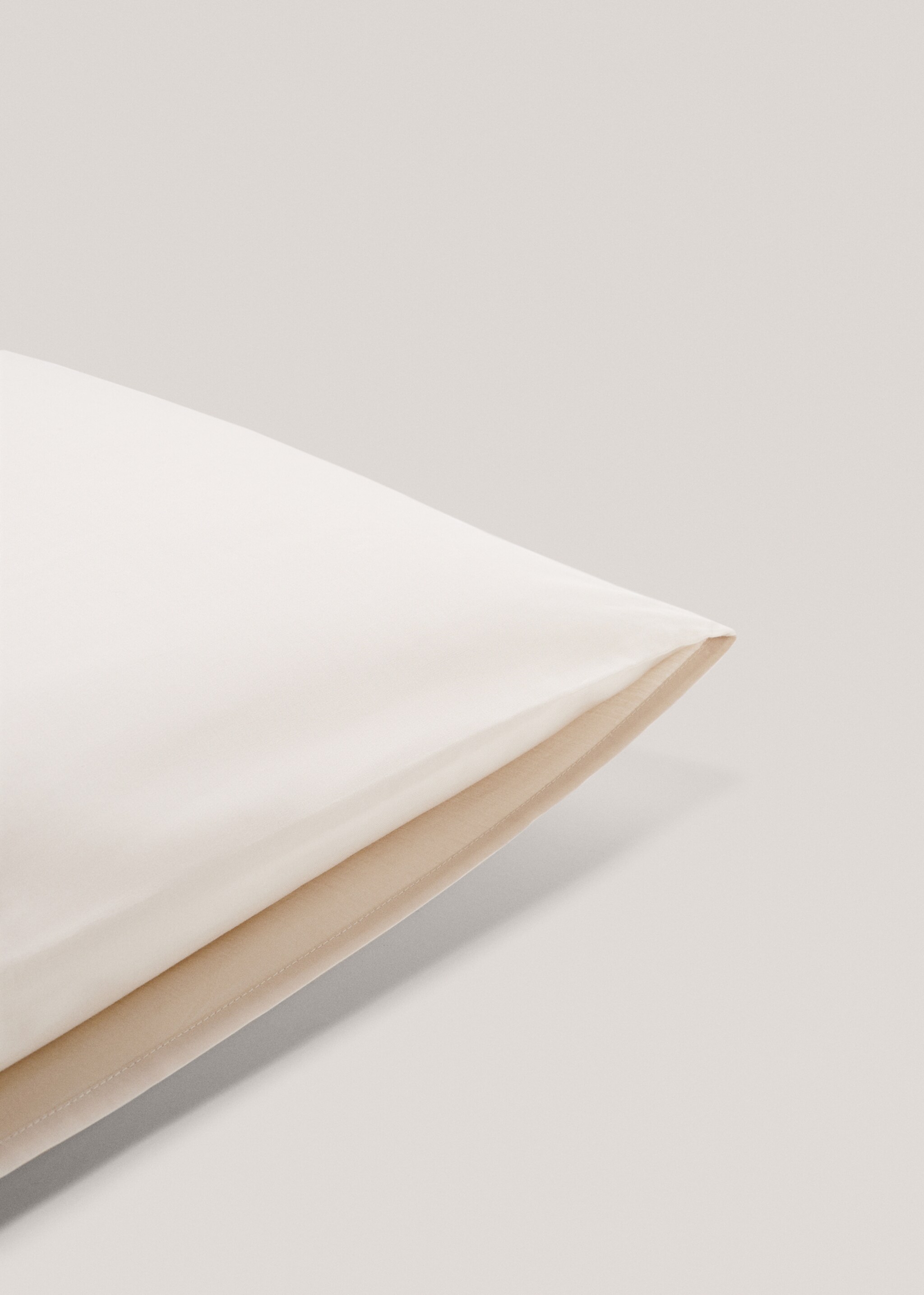Cotton cushion cover (180 threads) 60x60cm (Pack of 2) - Details of the article 2, Beige. Ref: 57014065-00.