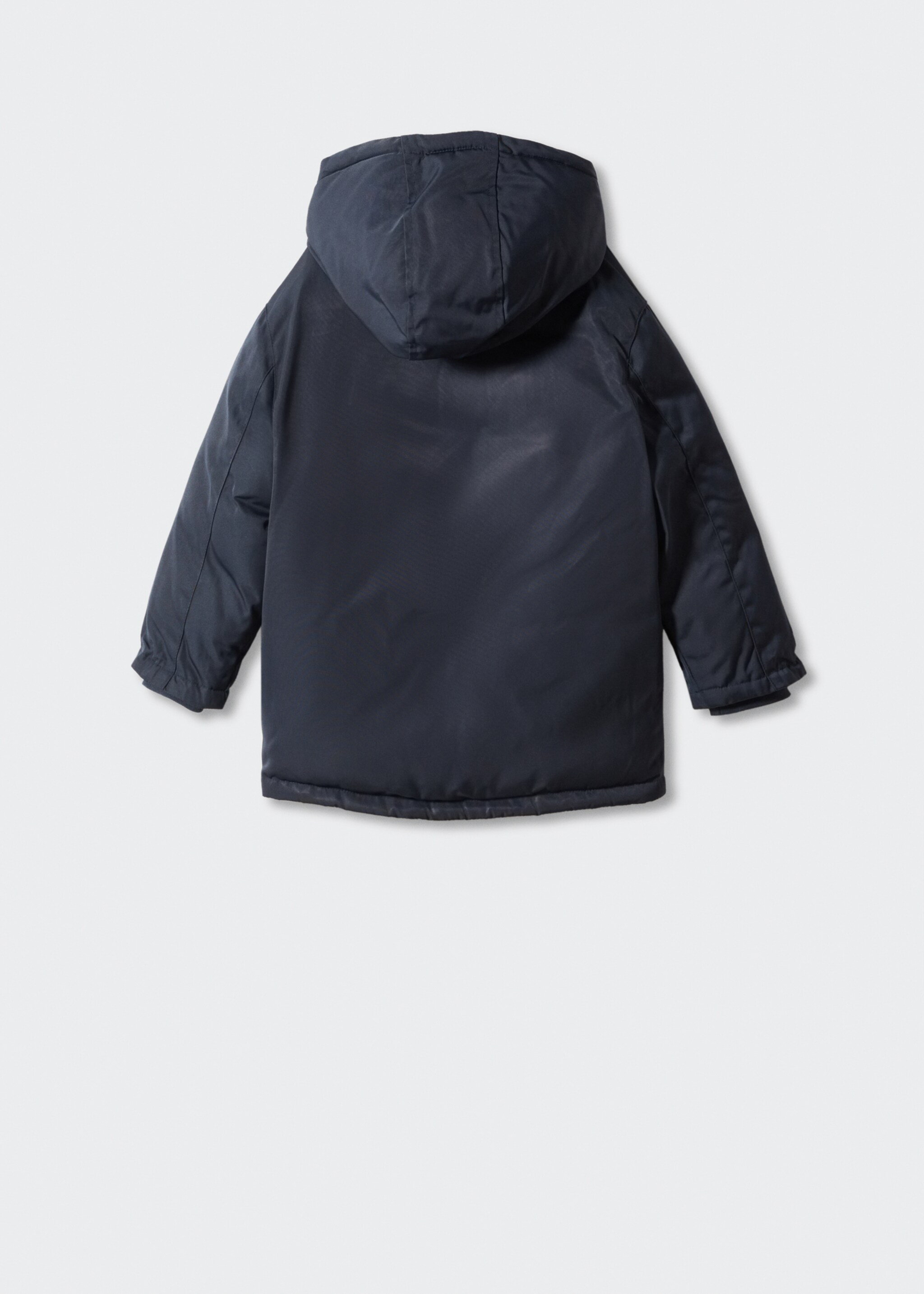 Hood quilted coat - Reverse of the article, Navy. Ref: 57014385-00.
