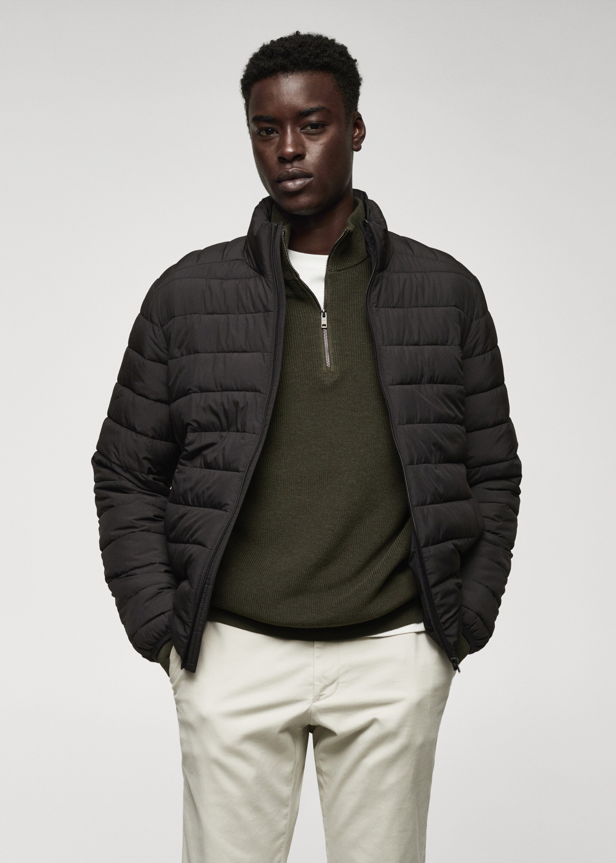 Ultra-lightweight water-repellent quilted anorak - Medium plane