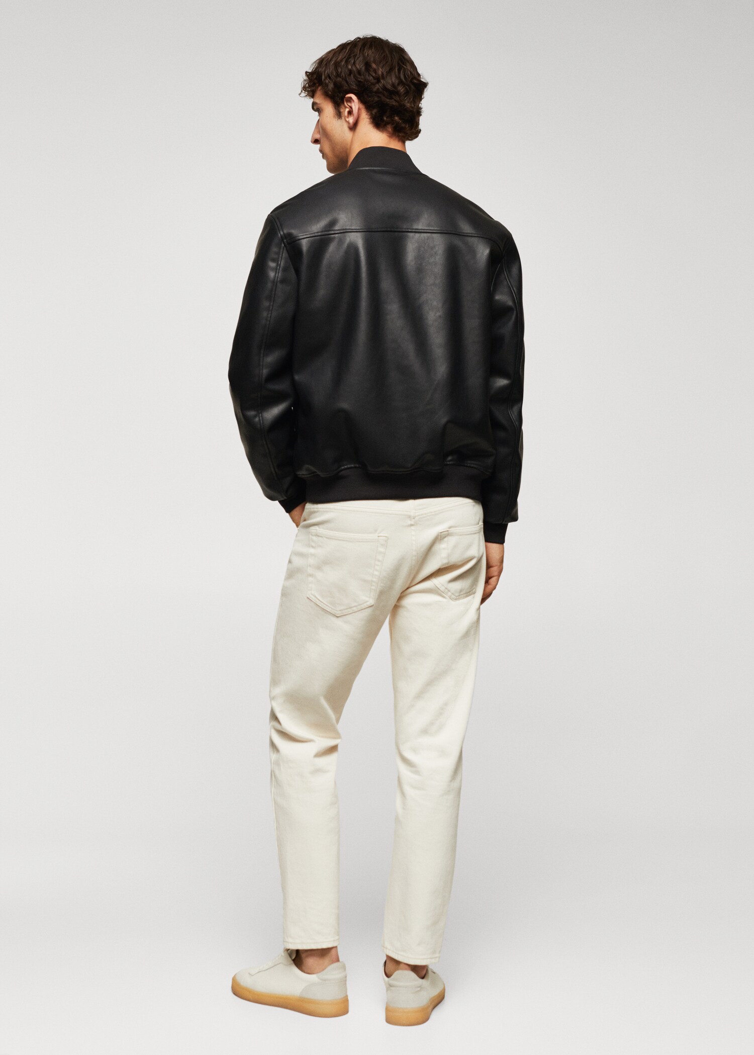 Leather-effect bomber jacket - Reverse of the article