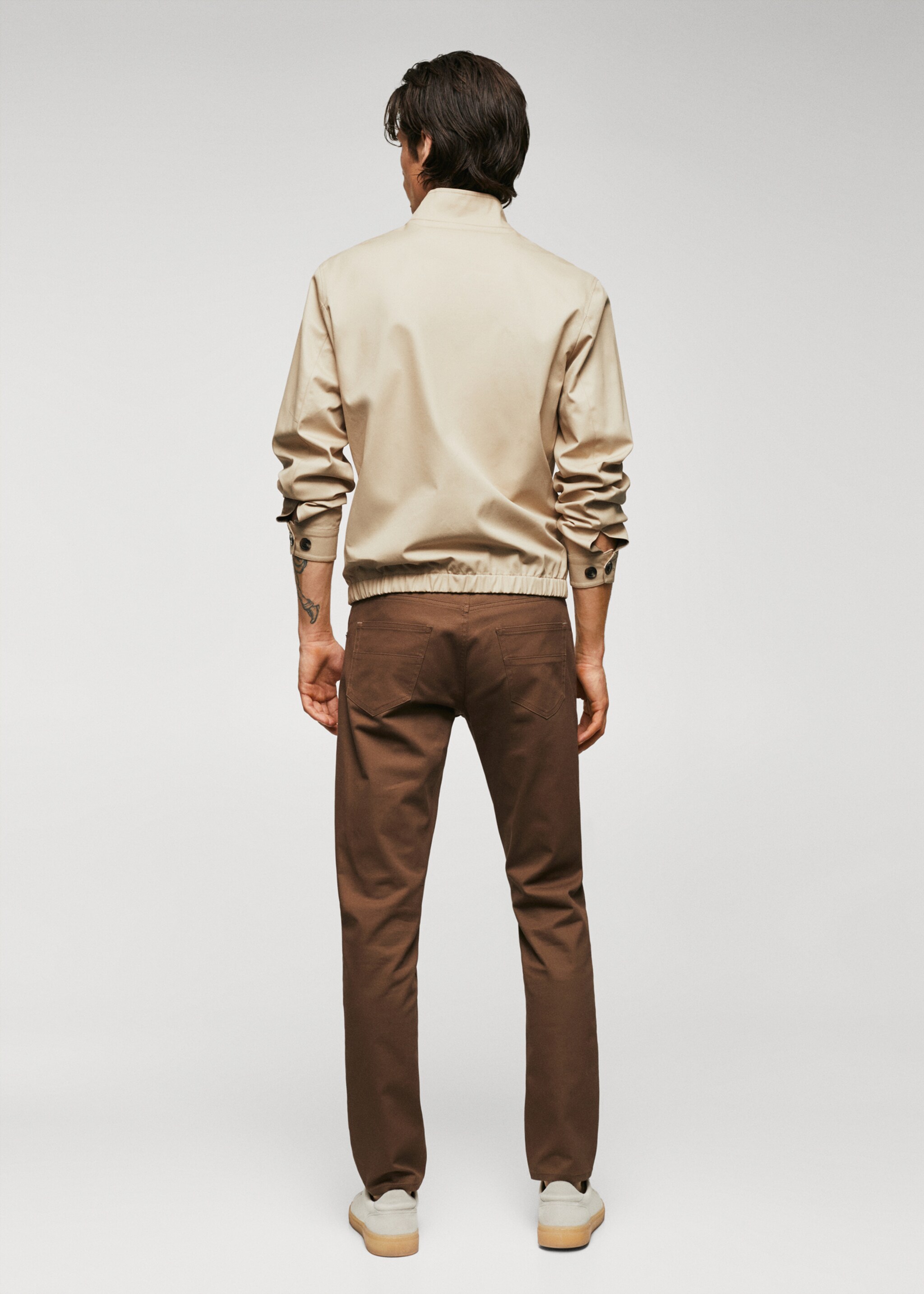 100% cotton bomber jacket - Reverse of the article, Light/Pastel Grey. Ref: 57014391-00.