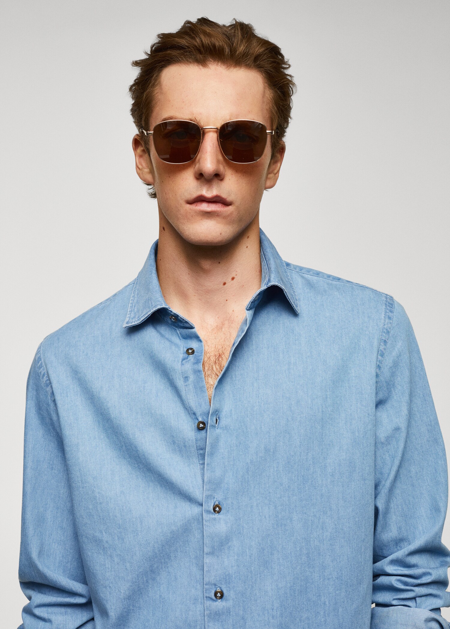 Camicia slim-fit cotone chambray - Dettaglio dell'articolo 1