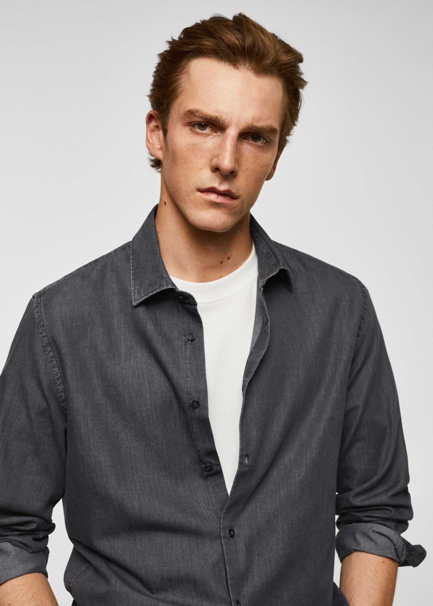 Camicia slim-fit cotone chambray - Dettaglio dell'articolo 1