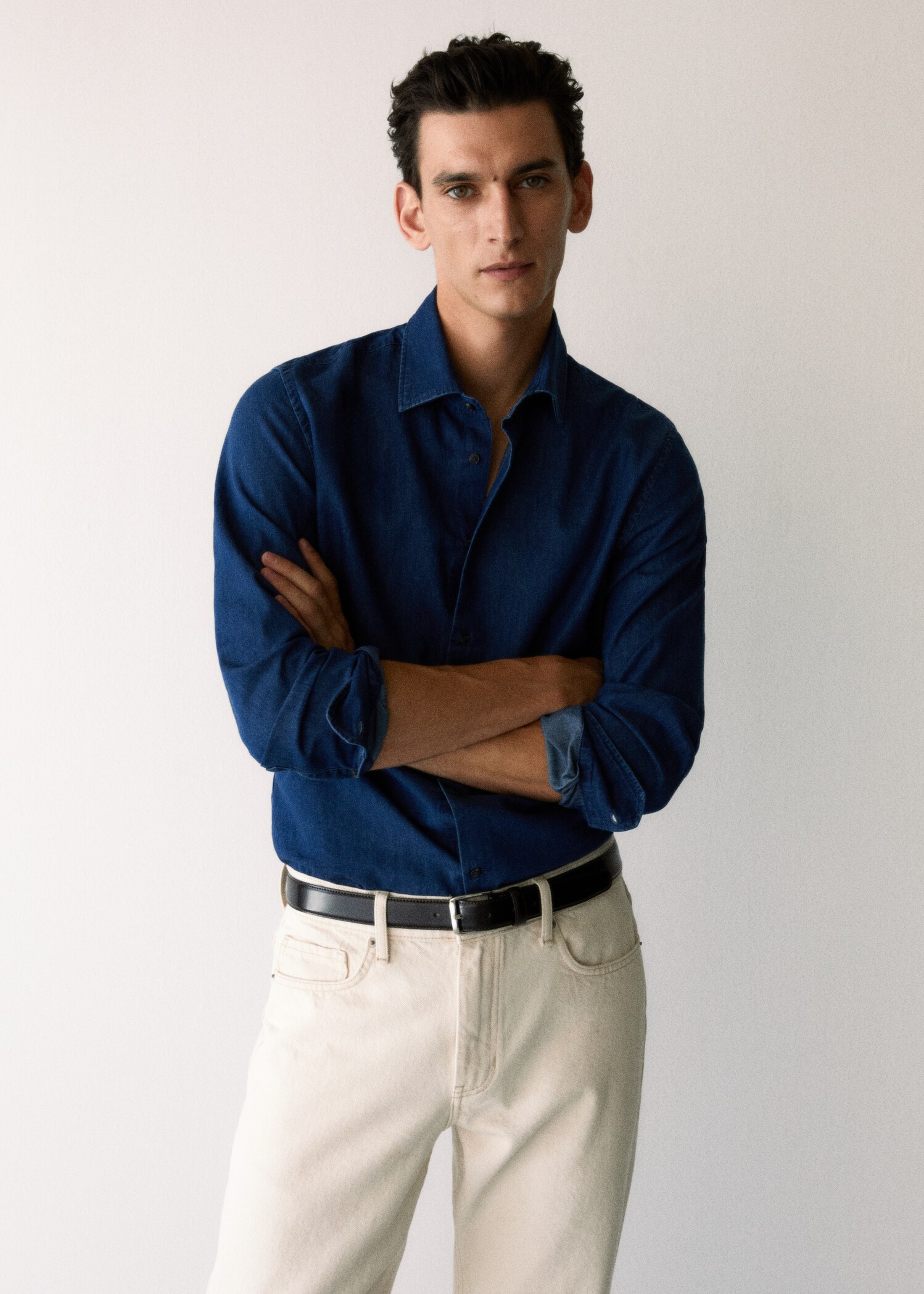Camicia slim-fit cotone chambray - Dettaglio dell'articolo 5