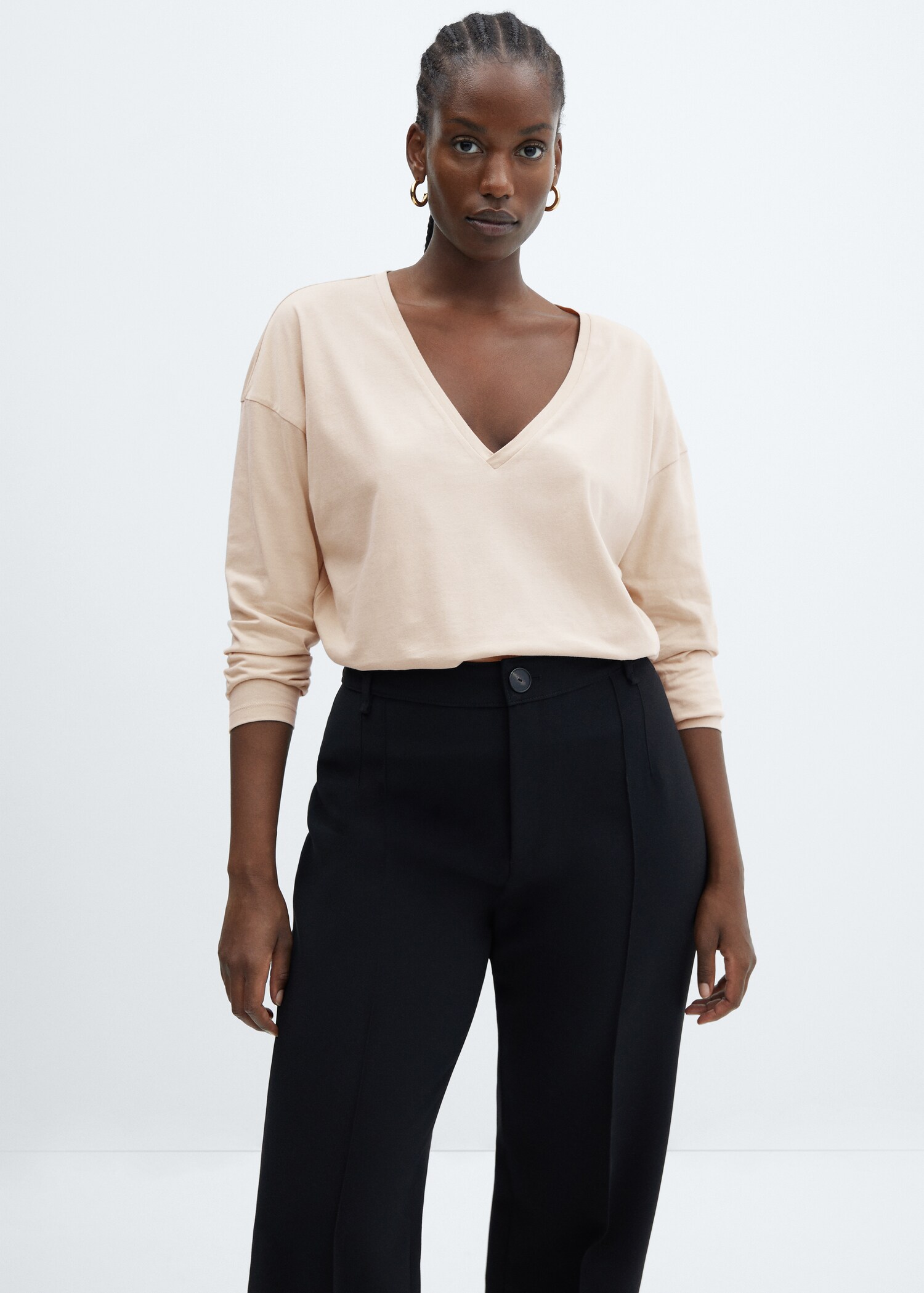 V-neck cotton T-shirt - Details of the article 5