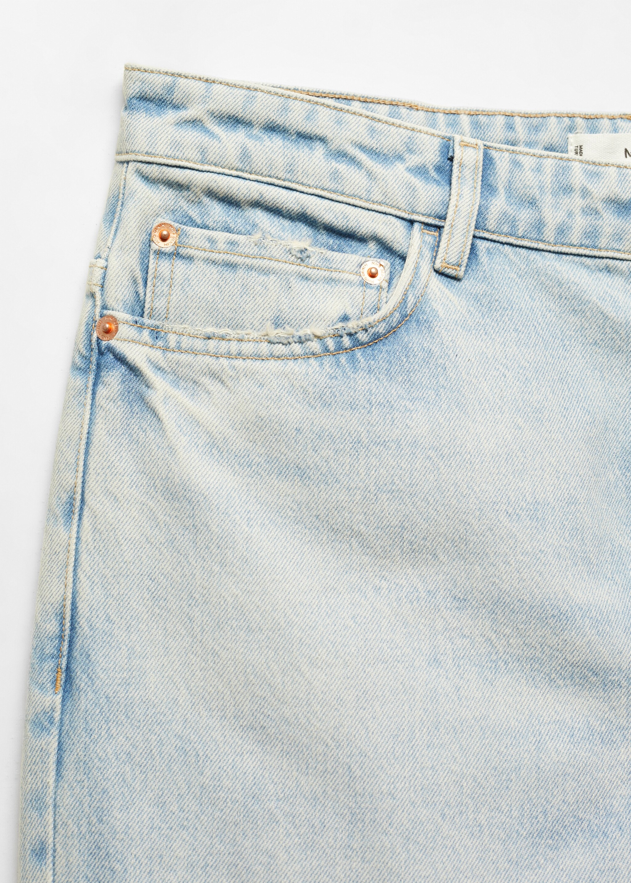Tapered loose cropped jeans - Details of the article 8, Light Blue. Ref: 57014429-00.