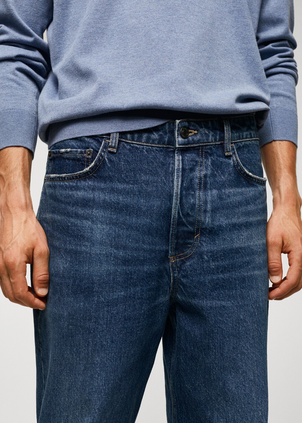 Tapered-Loose-Fit-Jeans in Cropped-Länge - Herren | MANGO OUTLET  