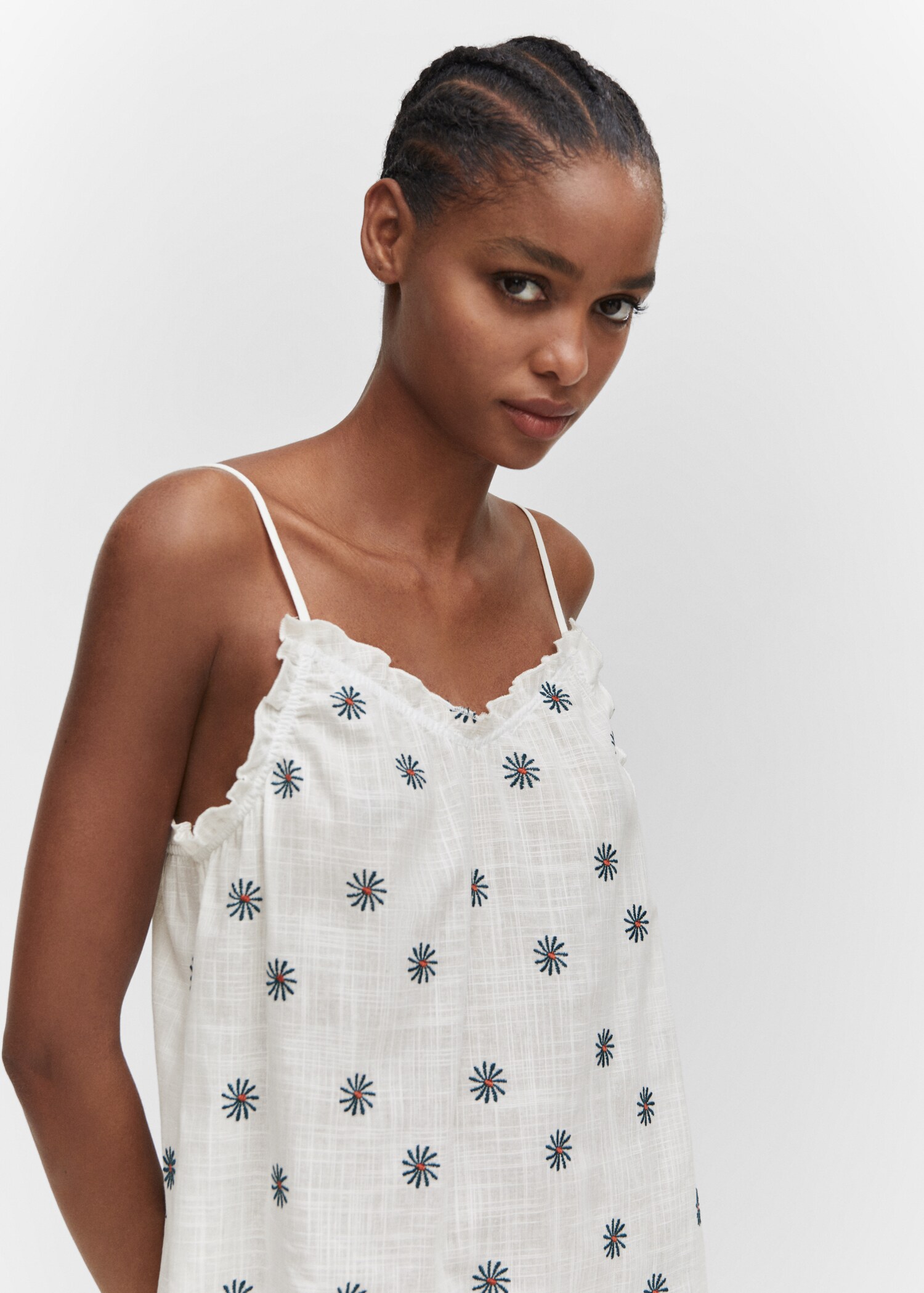 Floral embroidered nightgown - Details of the article 1